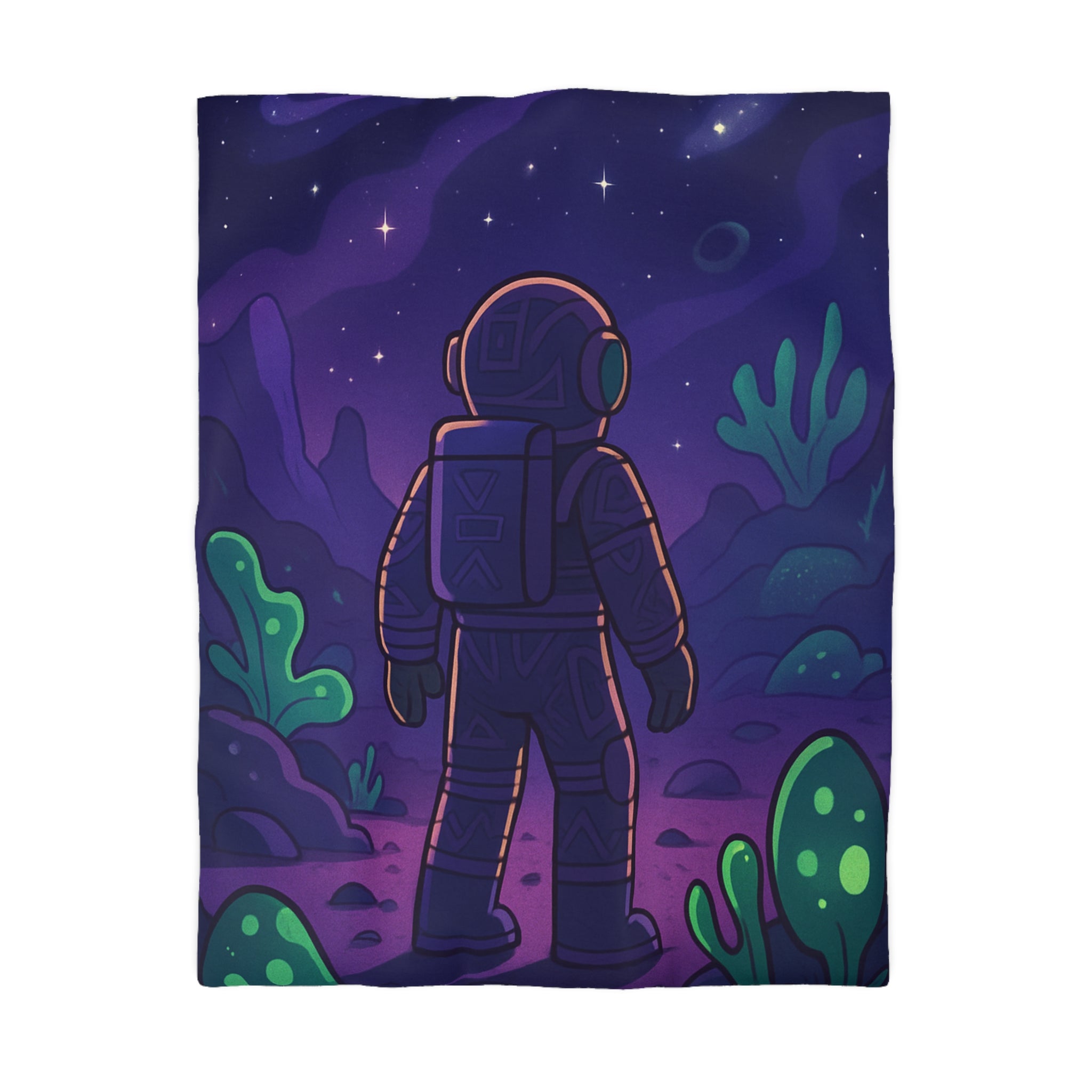 Plongée Onirique dans l'Espace: Astronaute Explorant Paysage Stellaire Céleste et Mystérieux