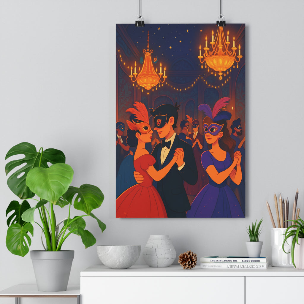 Poster décoratif baroque animé couleurs riches ambiance festive salon chambre élégant 30x46 cm qualité