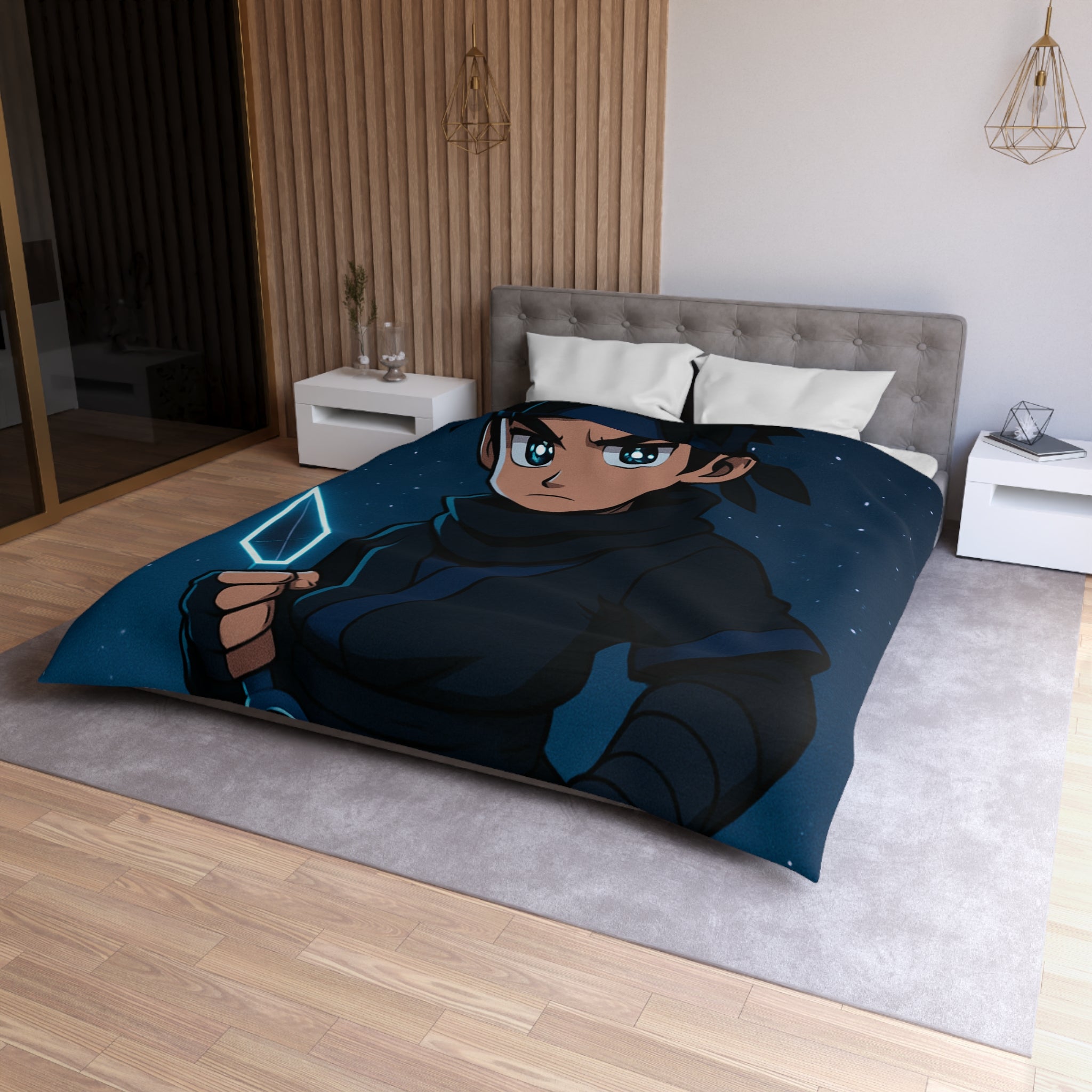 Housse de Couette Microfibre Illustration Unique Design Moderne Décoration Intérieure Raffinée