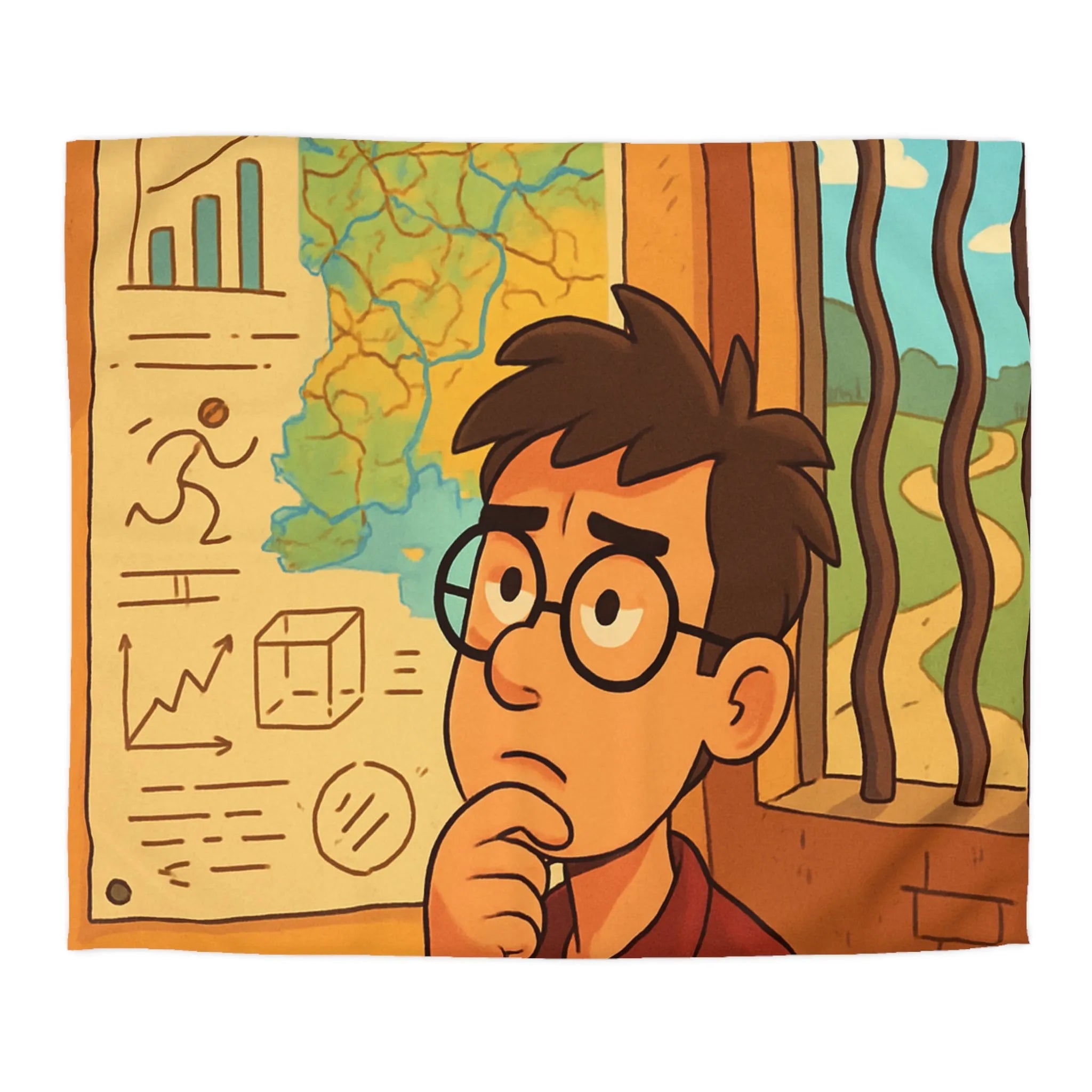 Explorez Une Housse de Couette Inspirée de Cartes et Graphiques pour Esprit Curieux