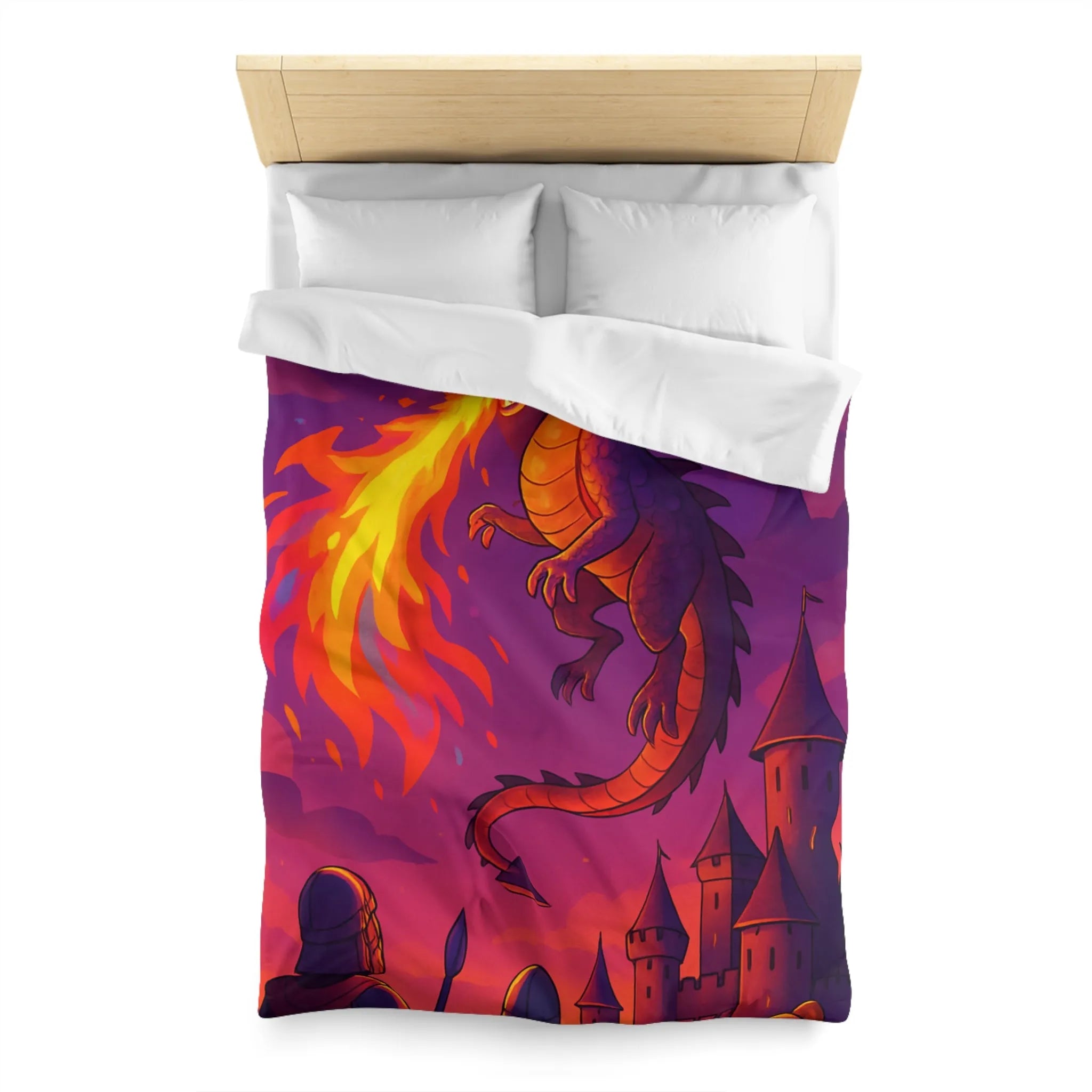 Envolez-vous avec un dragon cracheur de feu protégeant un château médiéval ensorcelé