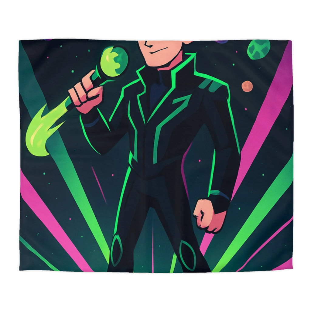 Housse de Couette Enfant Héros Galactique avec Planètes et Étoiles Colorées