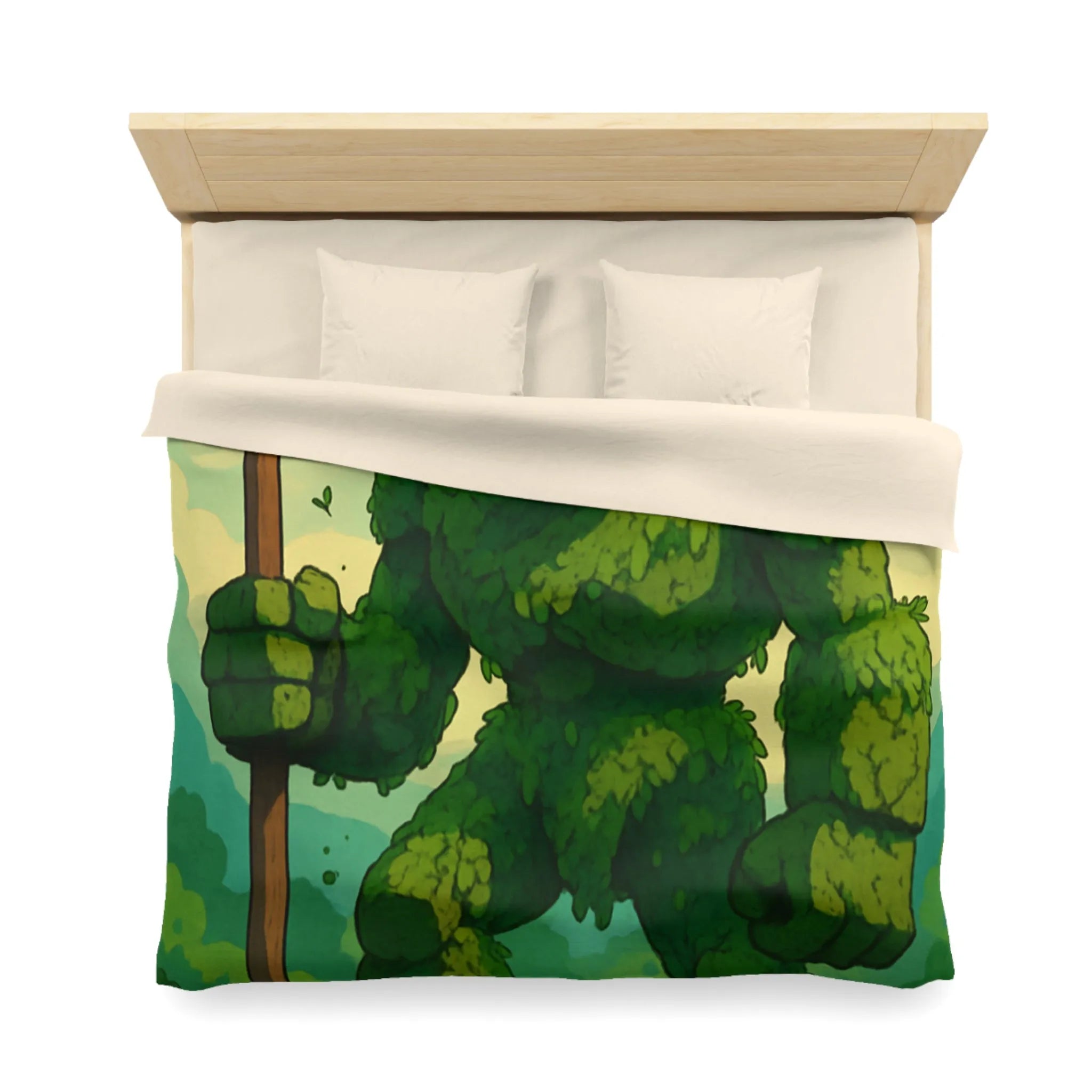 Housse de Couette avec Géant de Feuillage et Abeilles, Ambiance Fantaisiste Naturelle