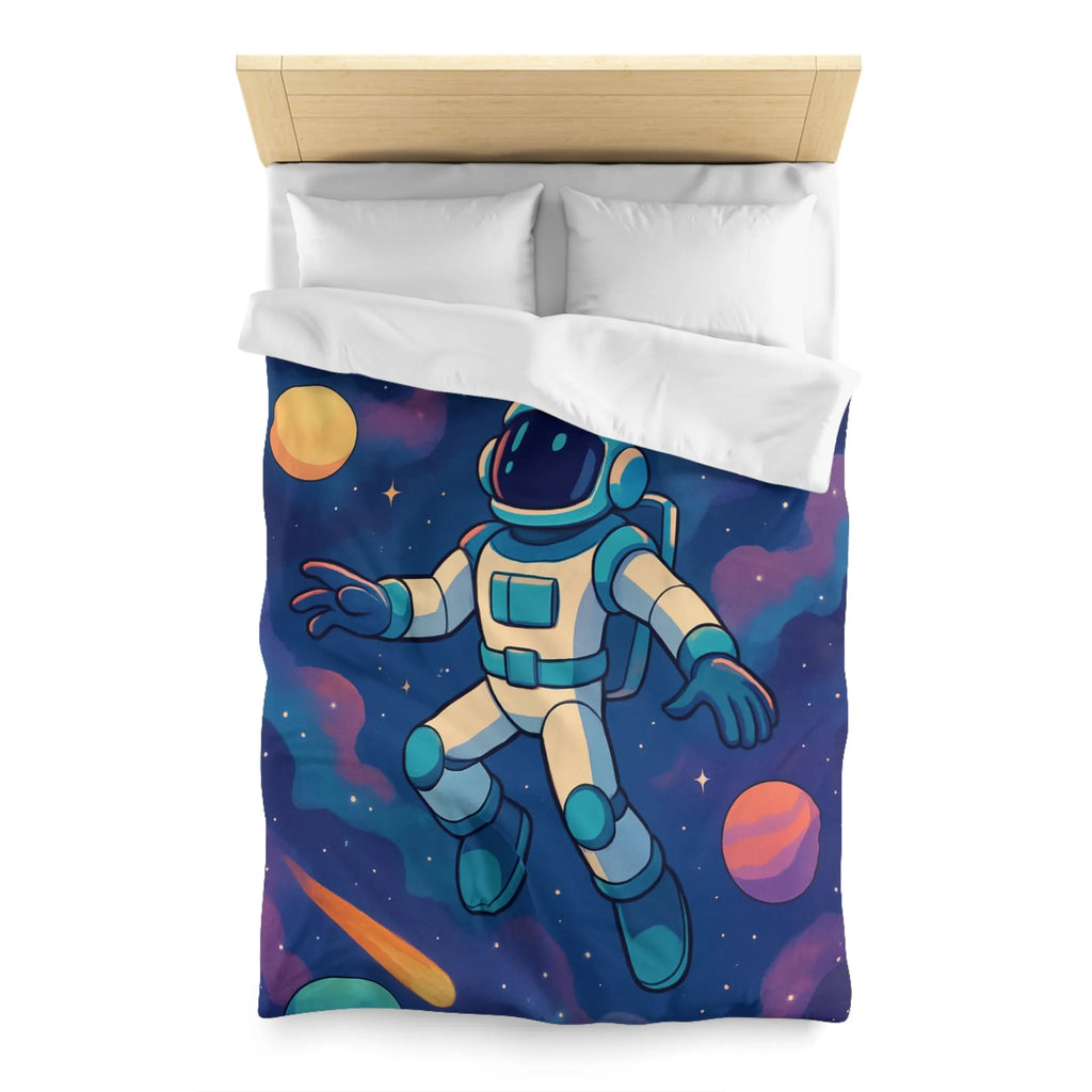 Housse de couette espace avec astronaute et planètes pour chambre d'enfant rêveuse