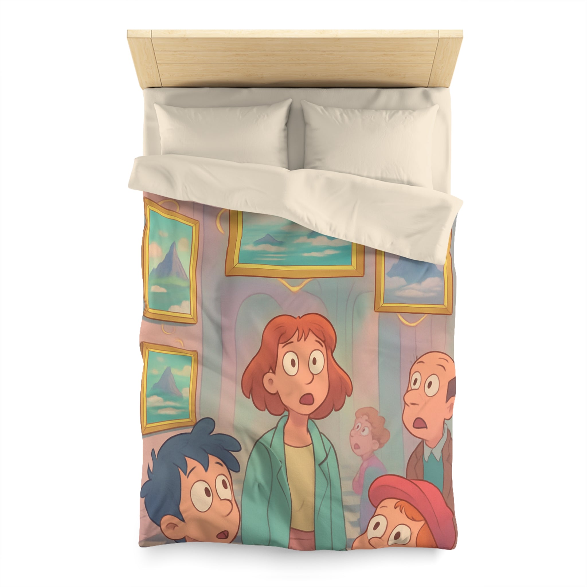 Housse de Couette Microfibre Design Artistique Moderne Décoration Chambre Confort Premium