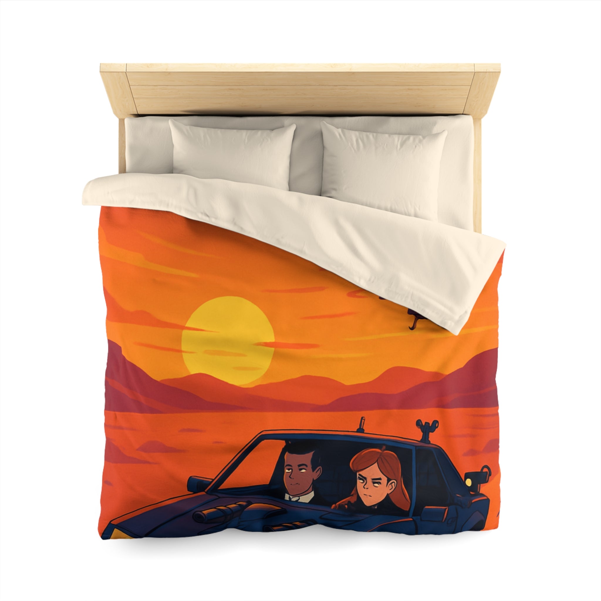 Housse de Couette Microfibre Illustration Unique Design Moderne Décoration Intérieure Raffinée