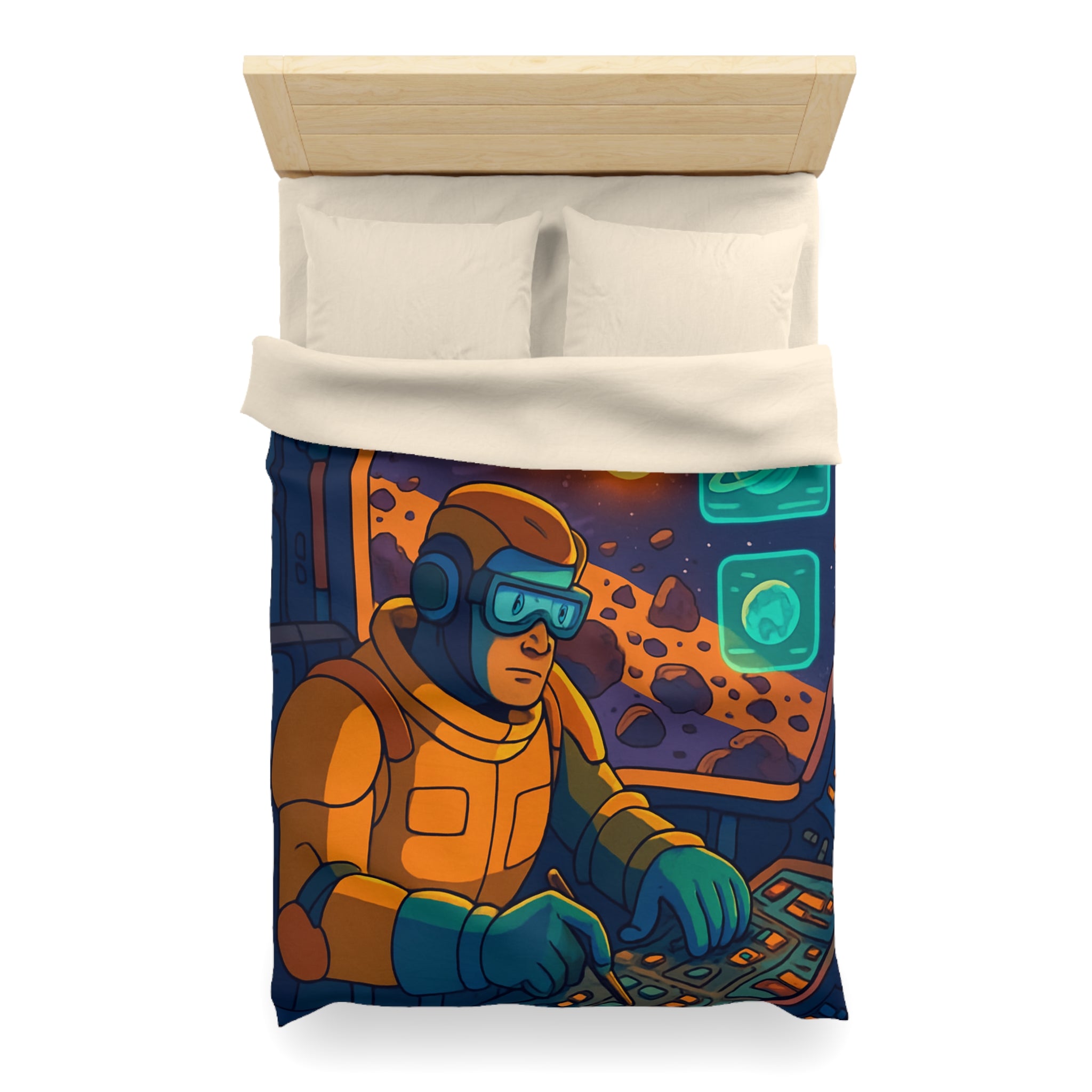 Housse de Couette Microfibre Illustration Unique Design Moderne Décoration Intérieure Raffinée