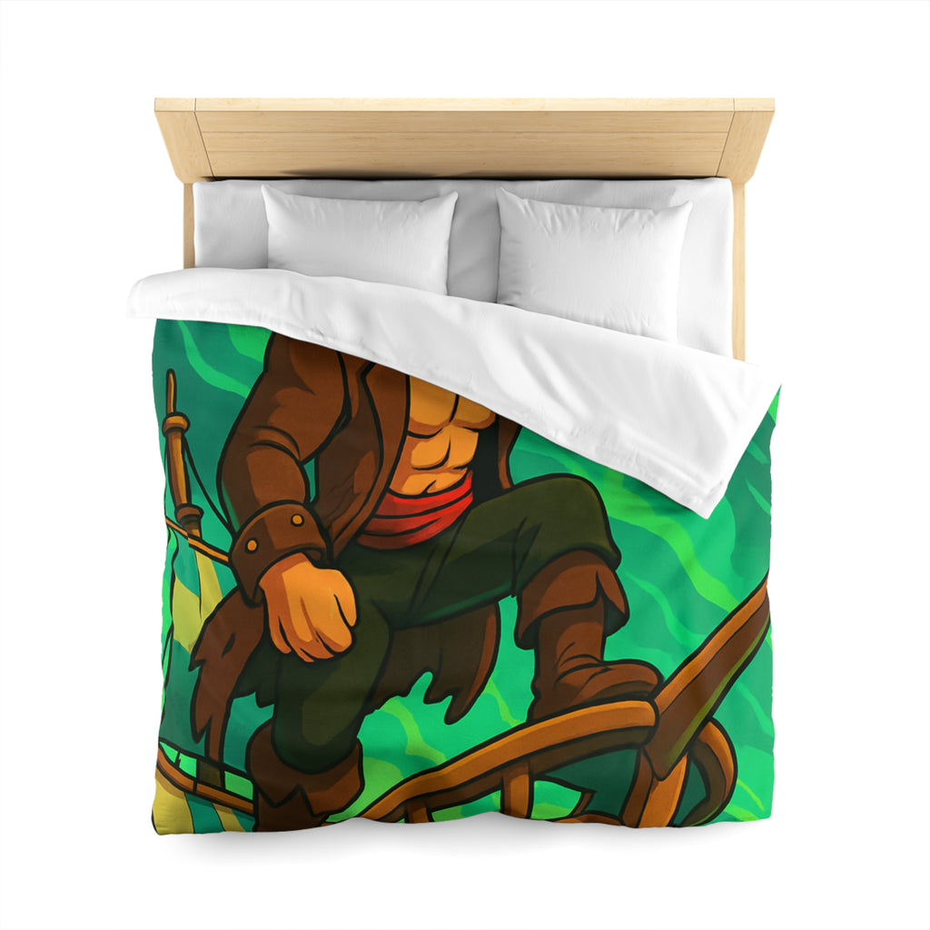 Housse de couette pirate en quête d'aventure sur un navire, ambiance animée et colorée