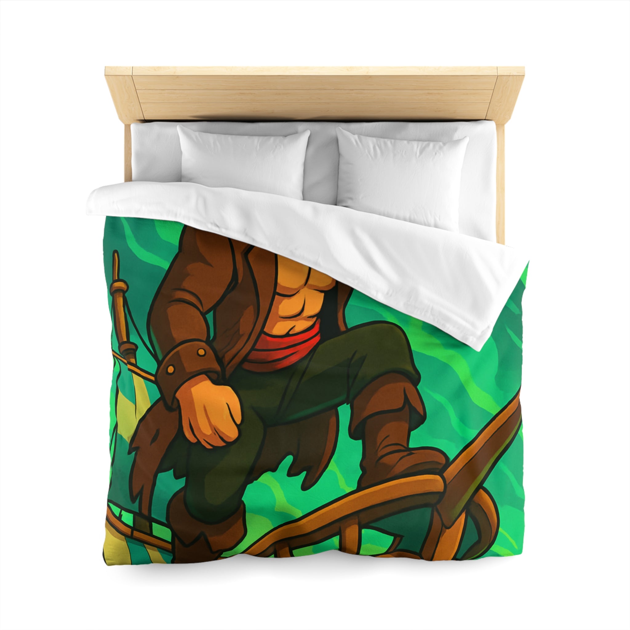 Housse de couette pirate en quête d'aventure sur un navire, ambiance animée et colorée