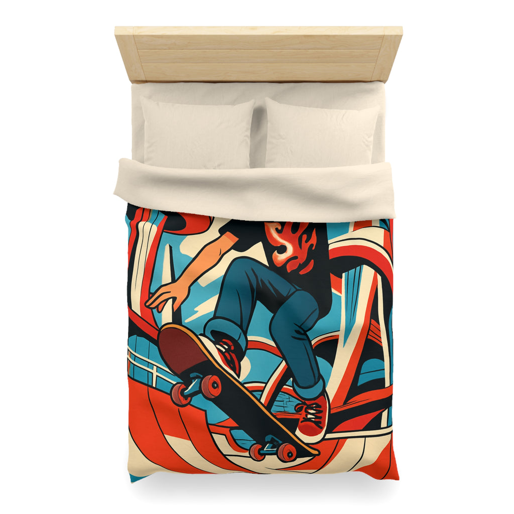 Housse de Couette Microfibre Motif Créatif Original Style Contemporain Chambre Élégante