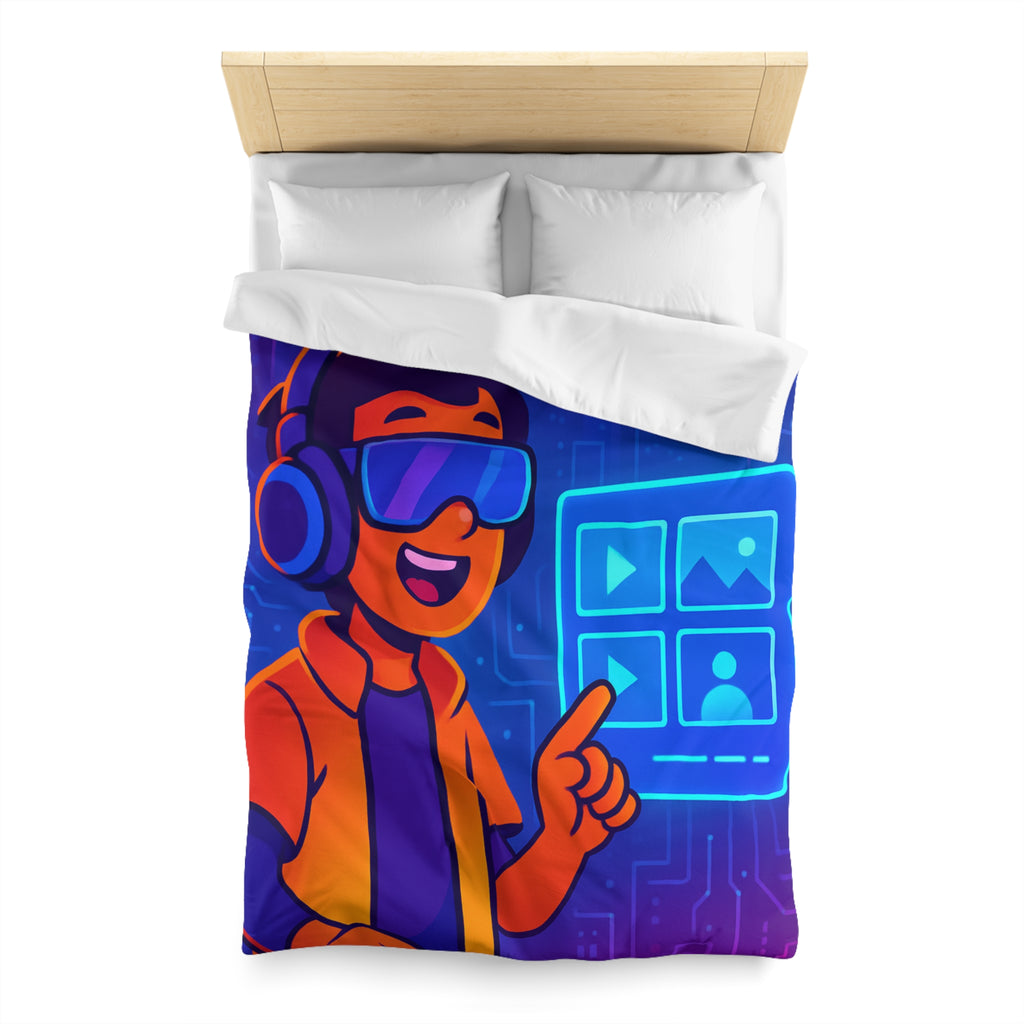 Housse de Couette Microfibre Illustration Unique Design Moderne Décoration Intérieure Raffinée