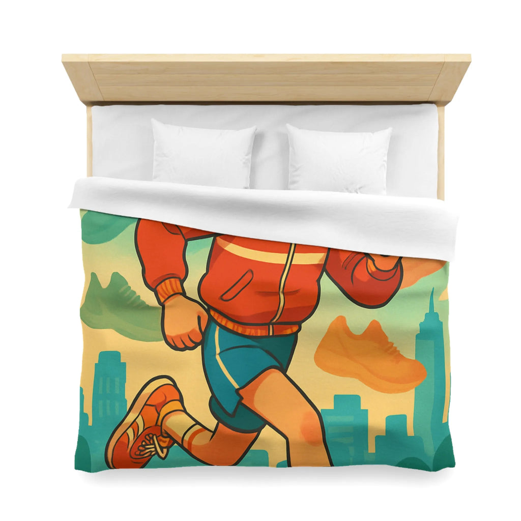 Housse de couette dynamique pour enfant avec athlète et nuancé de chaussures colorées