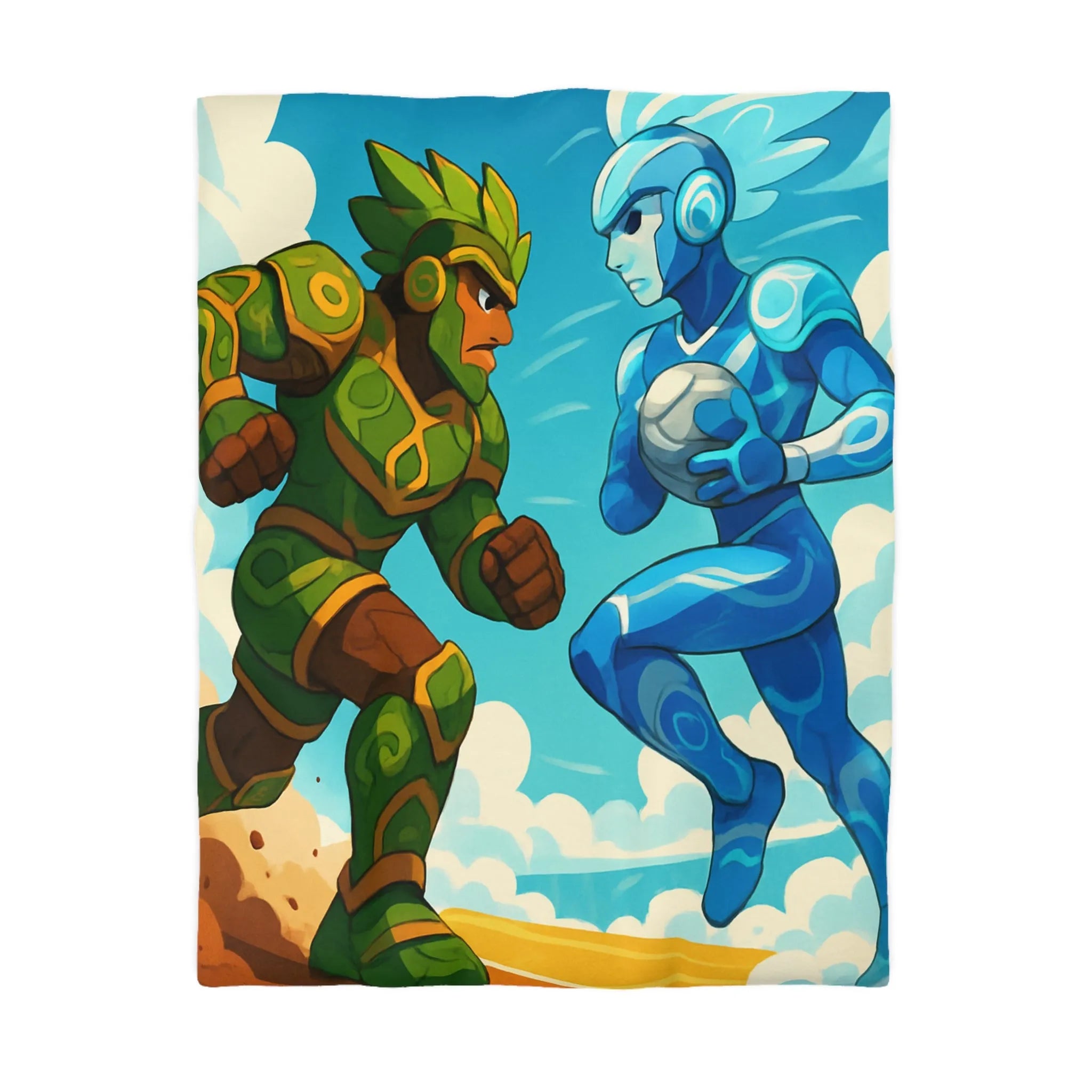 Énergie et Éléments Fusionnent dans un Duel Artistique Coloré pour Housse de Couette