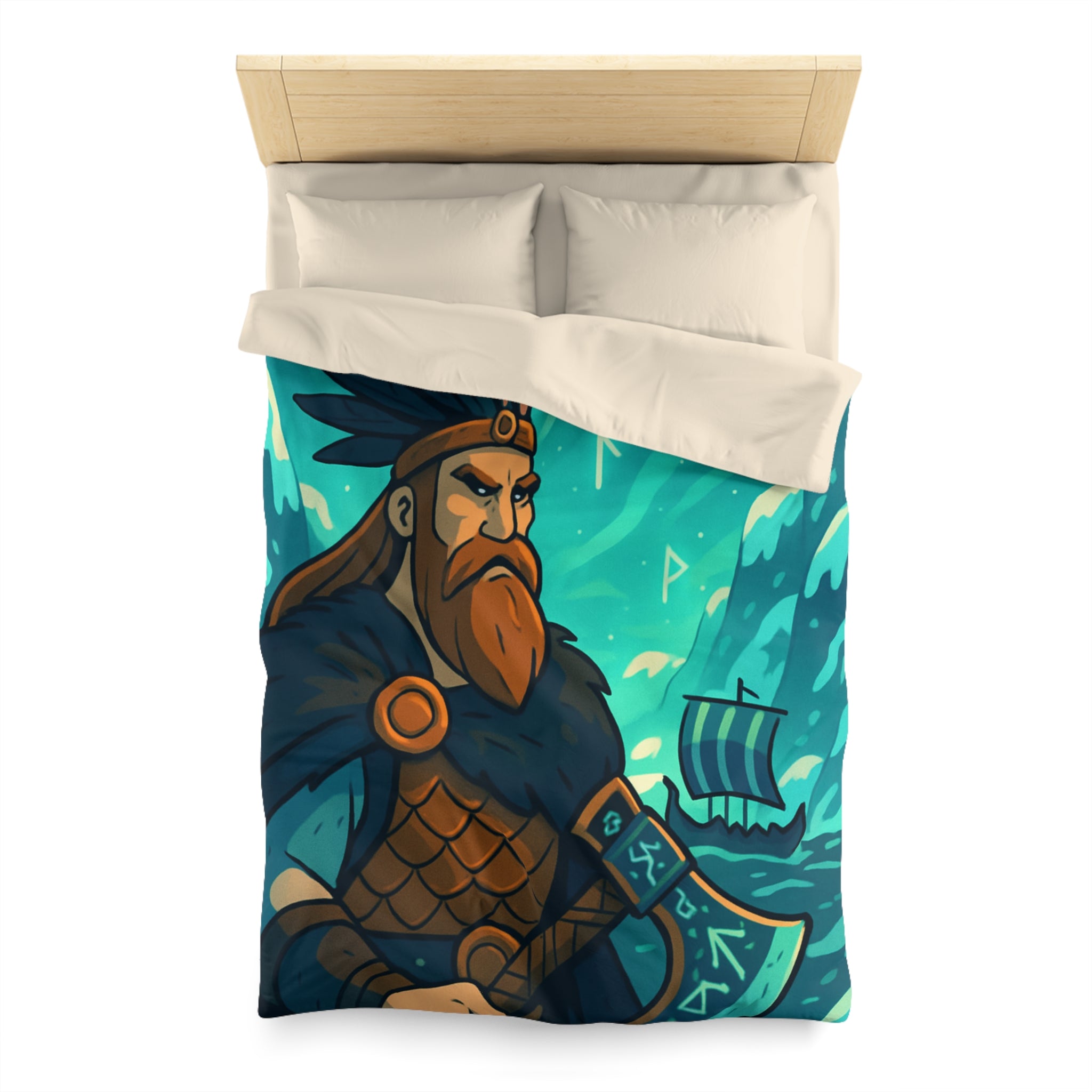 Housse de Couette Microfibre Illustration Unique Design Moderne Décoration Intérieure Raffinée