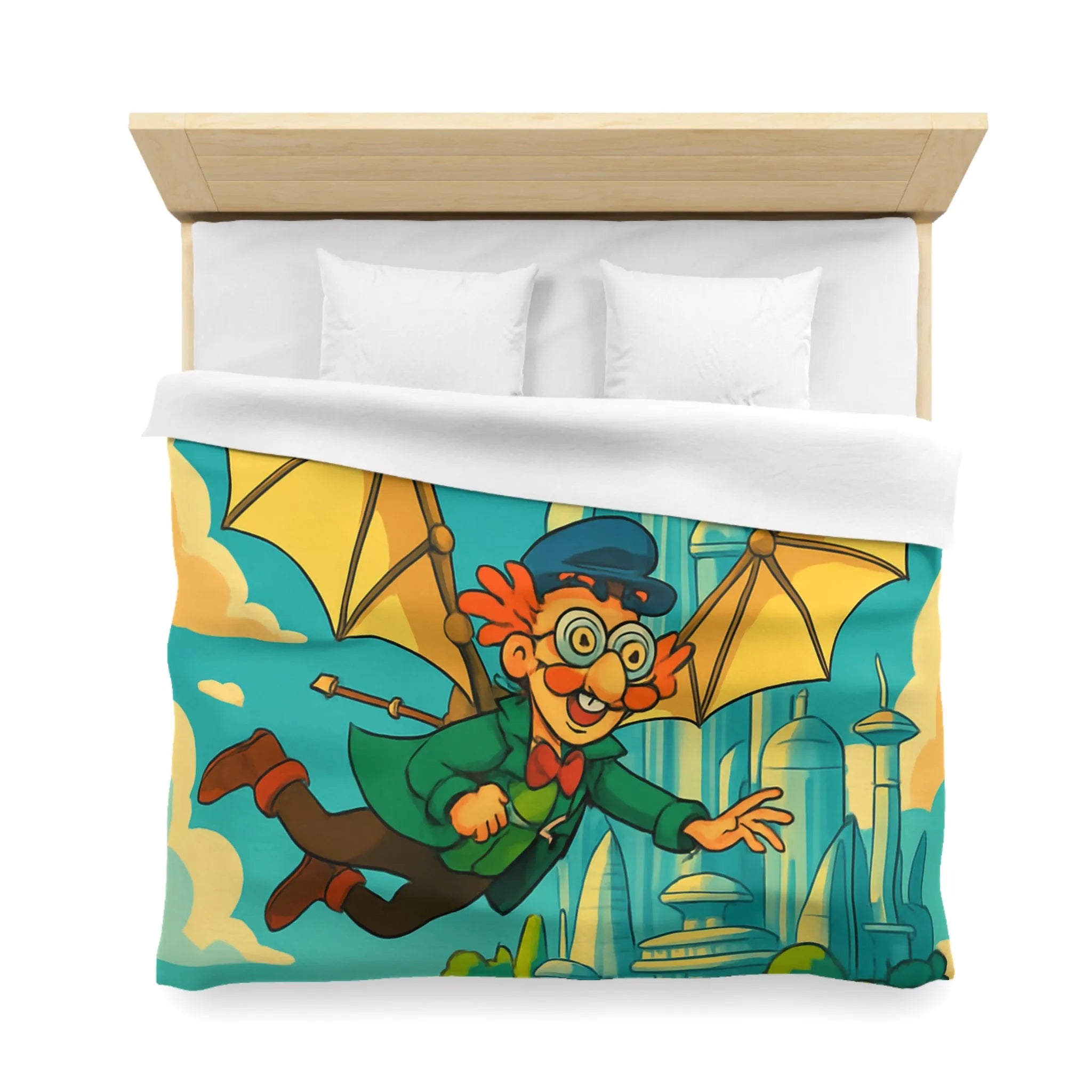 Housse de Couette Microfibre Art Graphique Contemporain Style Décoratif Chambre Tendance