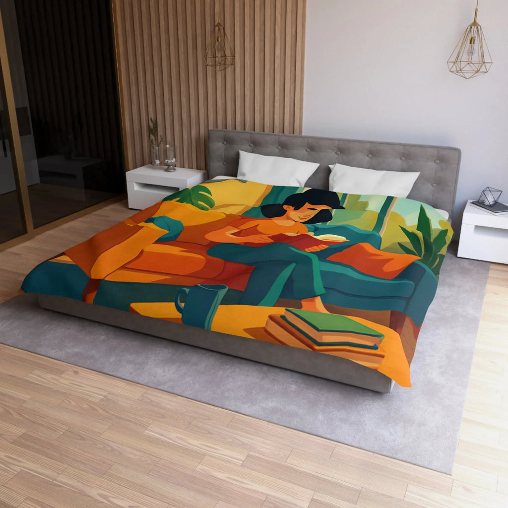 Housse de couette colorée pour ambiance chaleureuse inspirée de l'art moderne et rétro