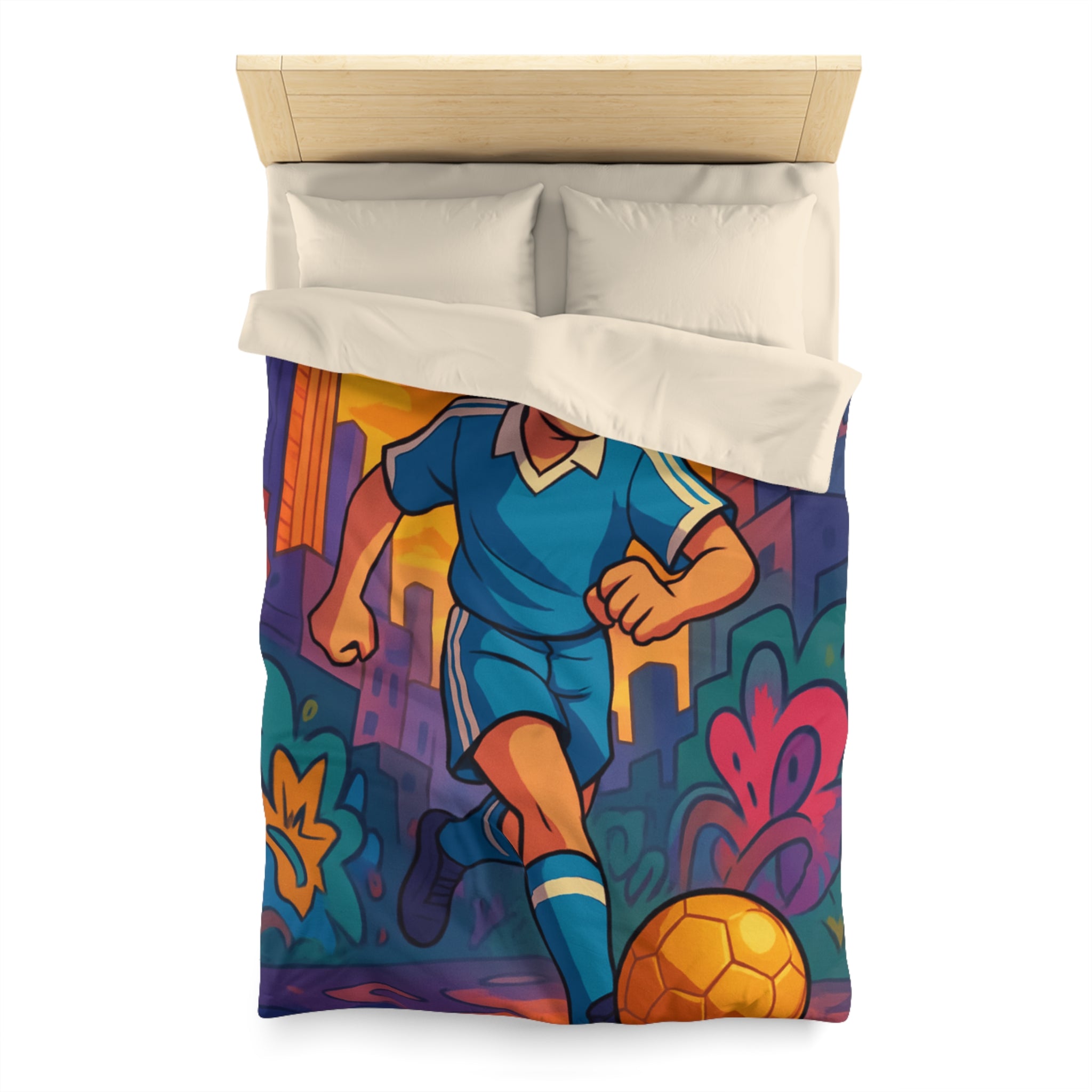 Housse de Couette Microfibre Design Artistique Moderne Décoration Chambre Confort Premium