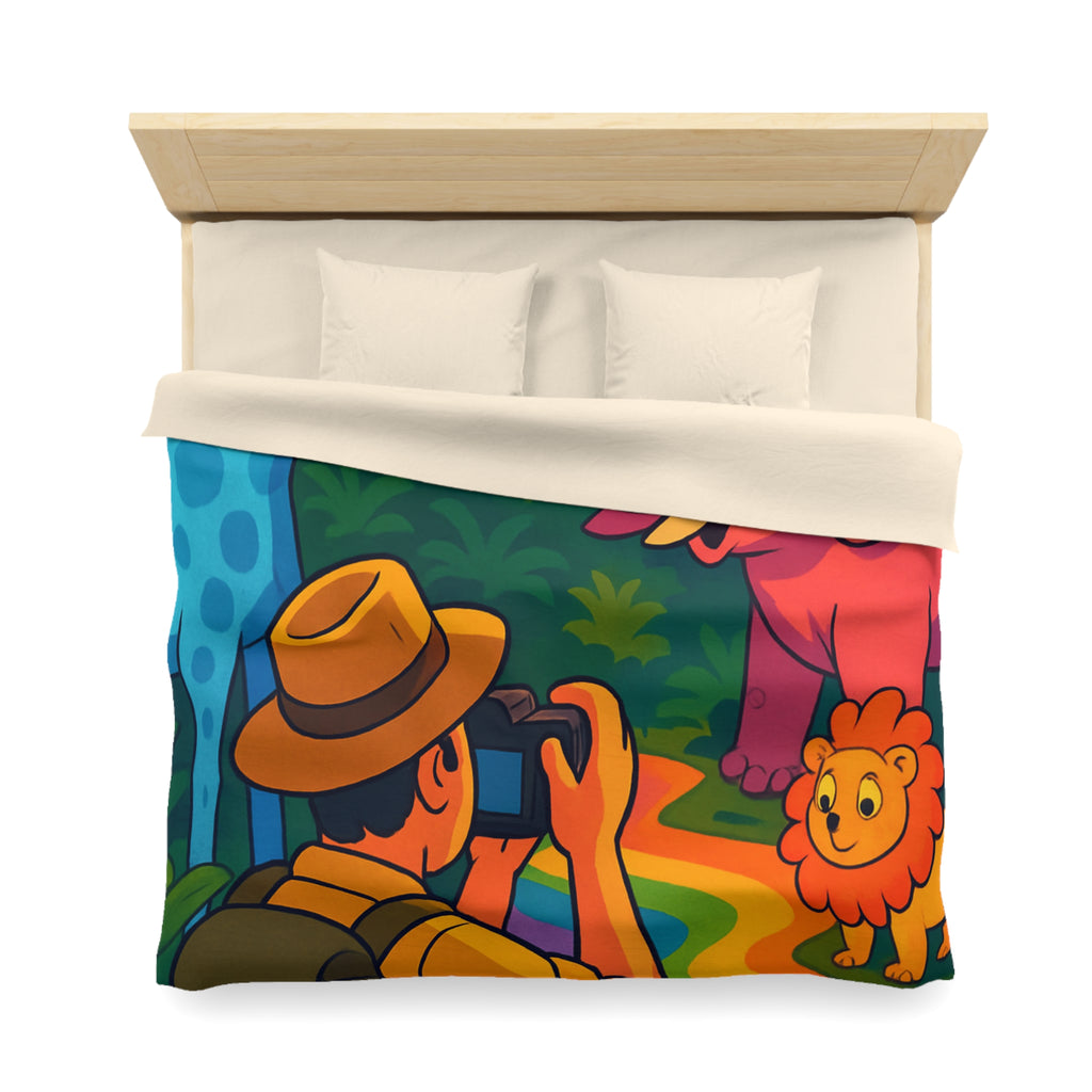 Housse de Couette Microfibre Illustration Unique Design Moderne Décoration Intérieure Raffinée