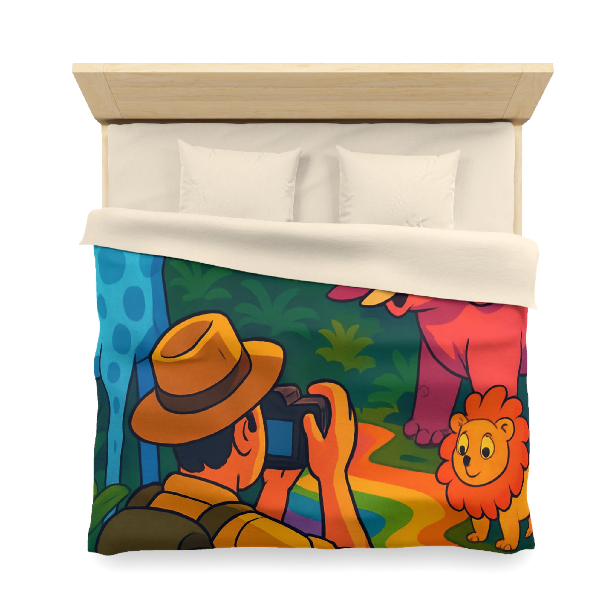 Housse de Couette Microfibre Illustration Unique Design Moderne Décoration Intérieure Raffinée