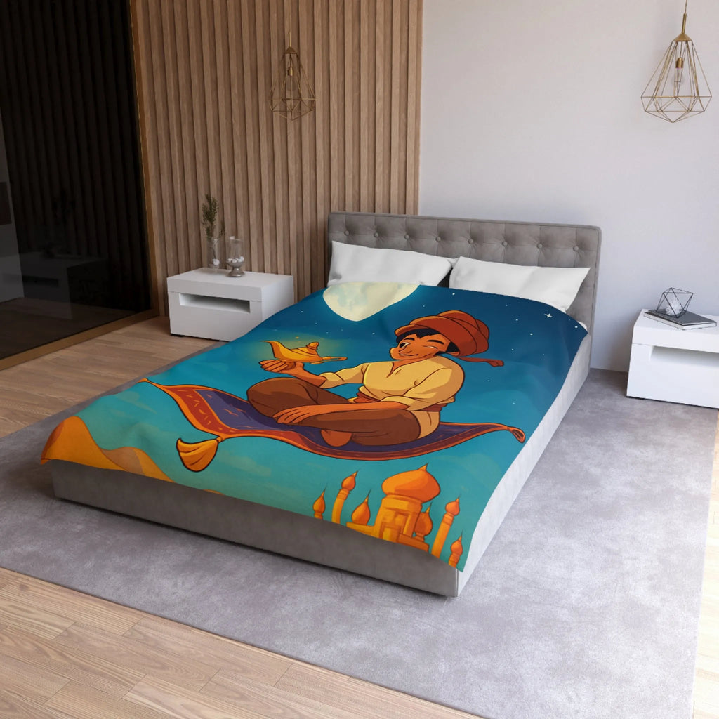 Housse de couette magique thème oriental avec tapis volant et ciel étoilé