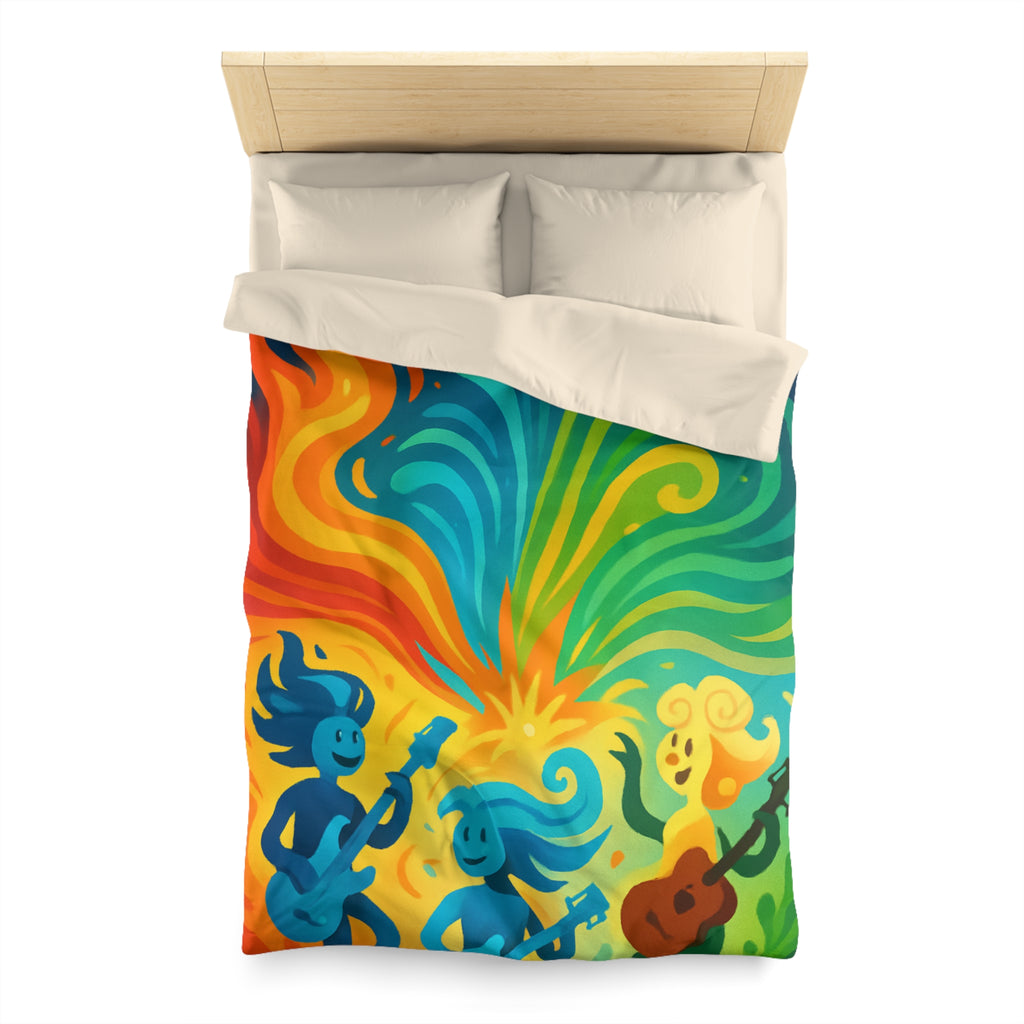 Housse de Couette Microfibre Illustration Unique Design Moderne Décoration Intérieure Raffinée