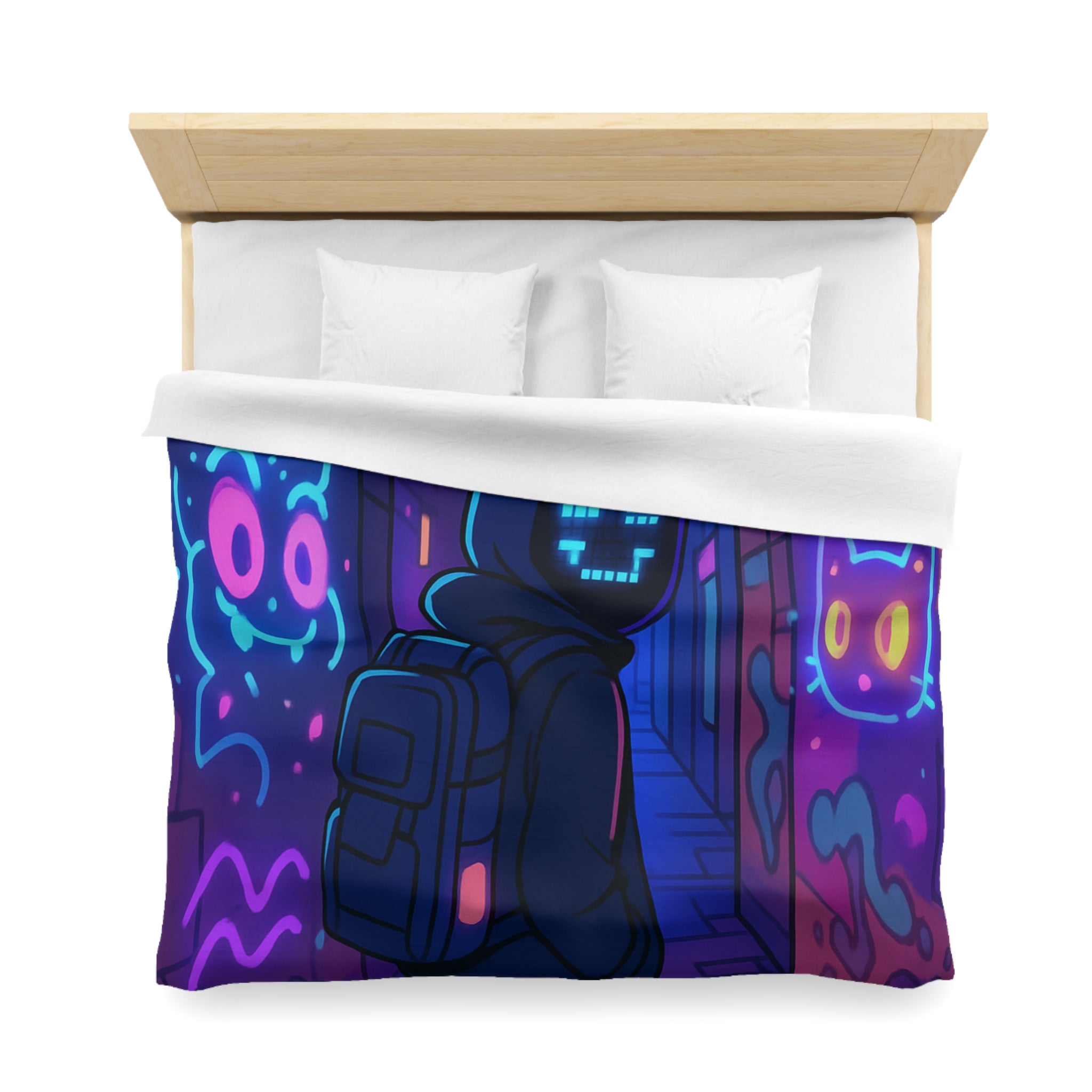 Housse de Couette Microfibre Illustration Unique Design Moderne Décoration Intérieure Raffinée