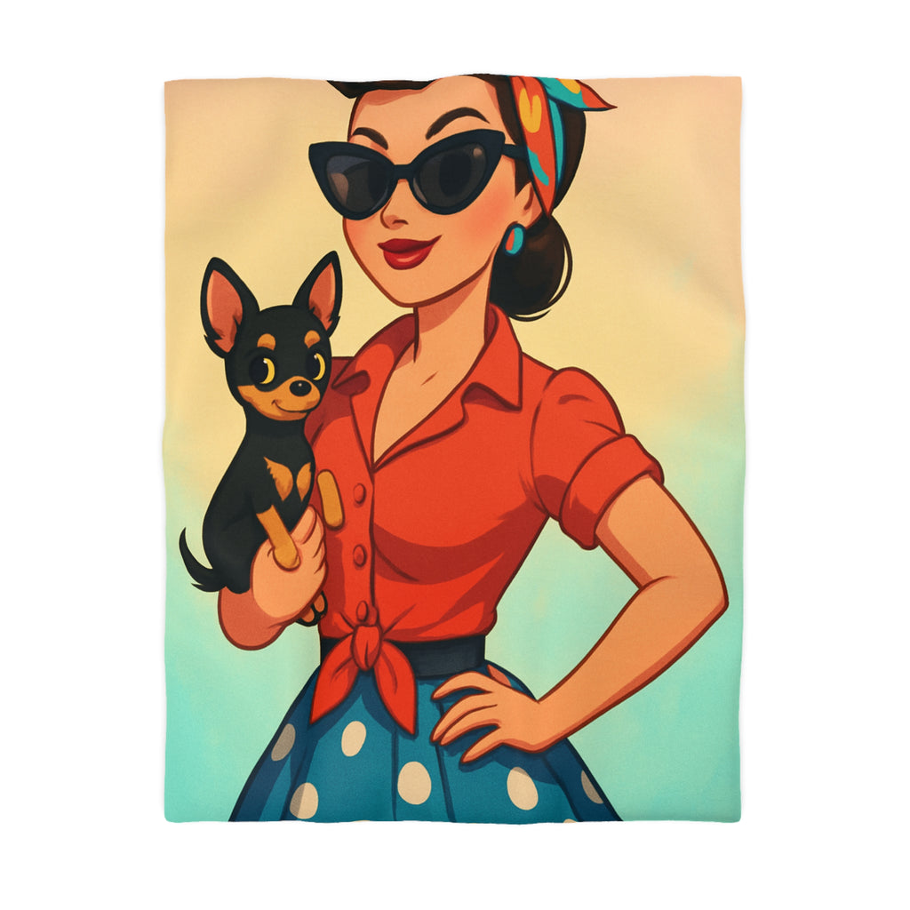 Housse de Couette Microfibre Illustration Unique Design Moderne Décoration Intérieure Raffinée