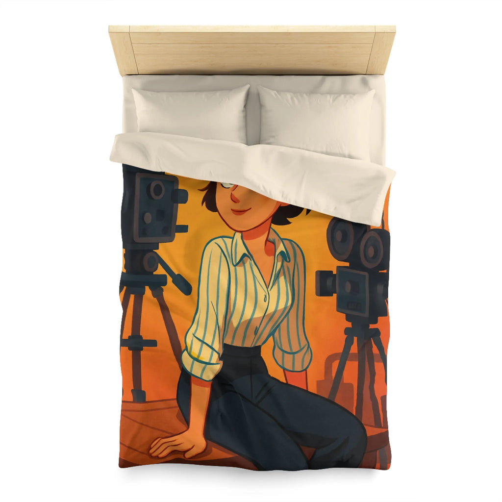 Housse de Couette Microfibre Art Graphique Contemporain Style Décoratif Chambre Tendance