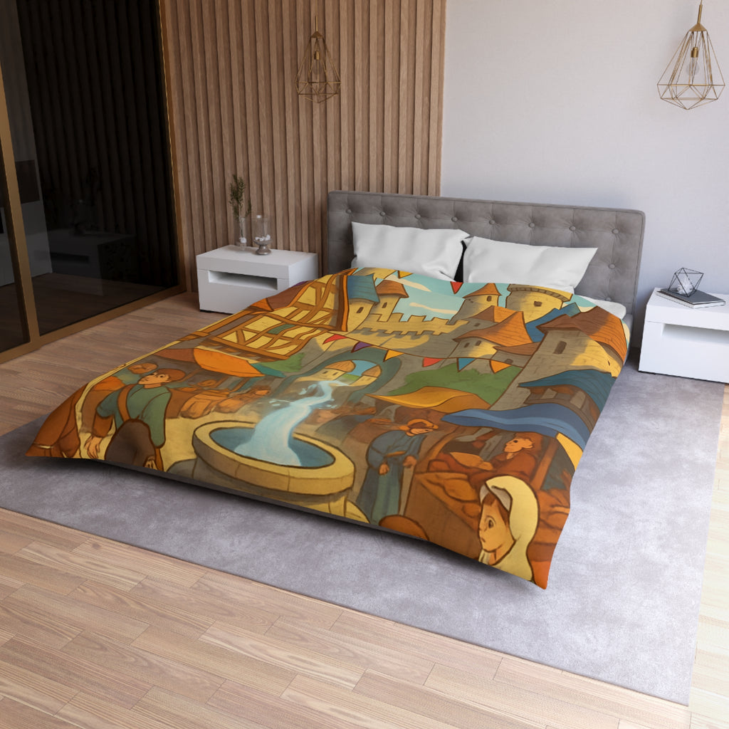 Housse de Couette Microfibre Design Artistique Moderne Décoration Chambre Confort Premium