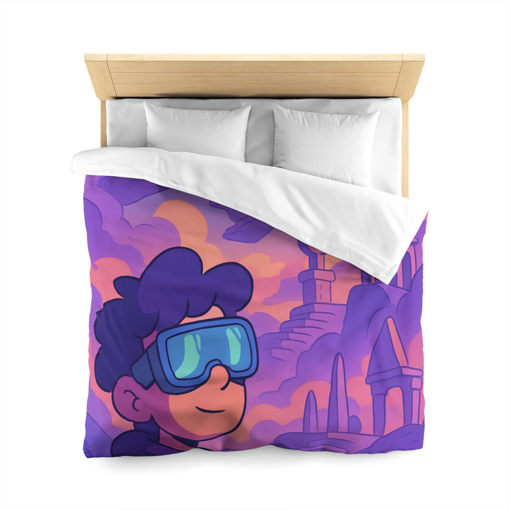 Housse de Couette Microfibre Design Artistique Moderne Décoration Chambre Confort Premium