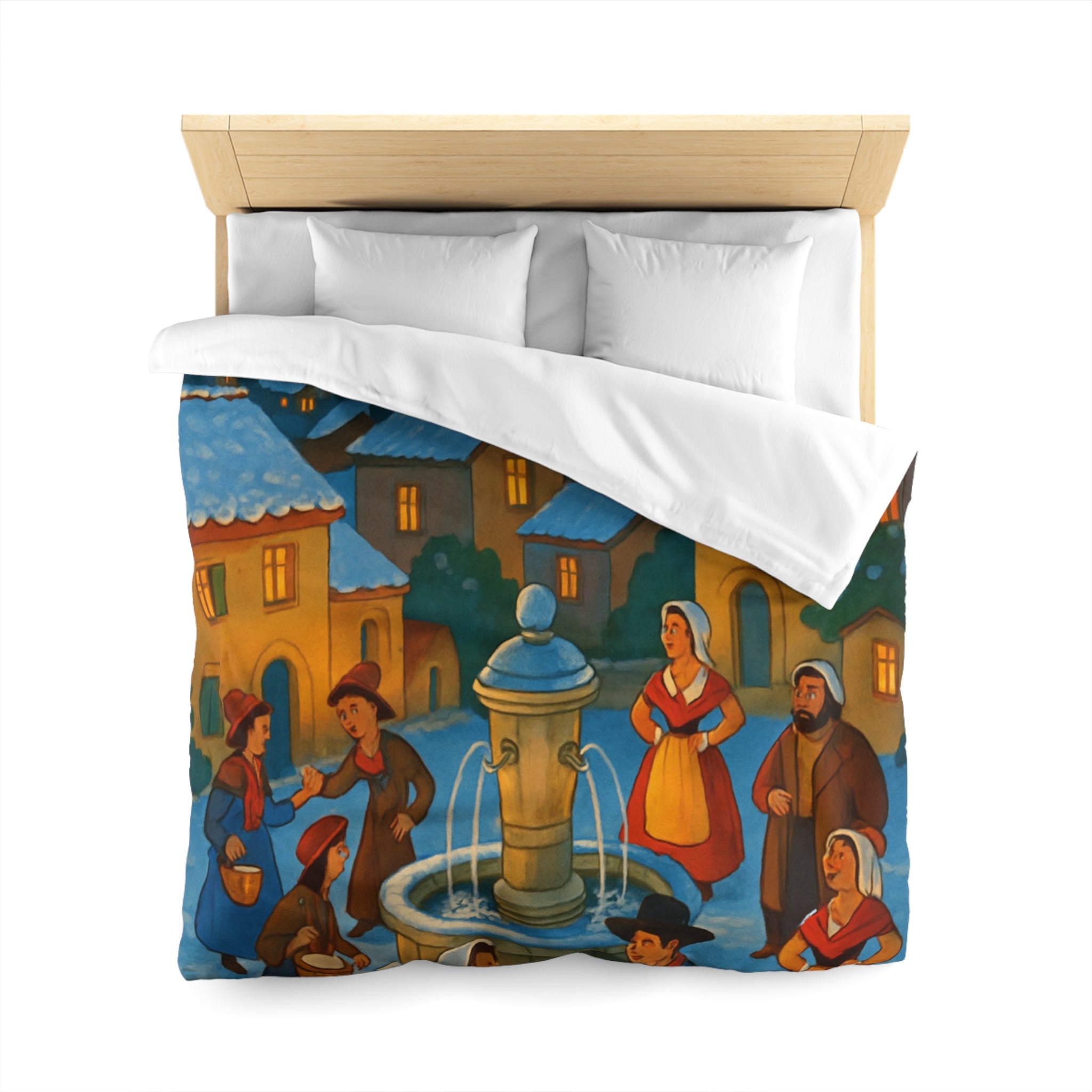 Housse de Couette Microfibre Design Artistique Moderne Décoration Chambre Confort Premium