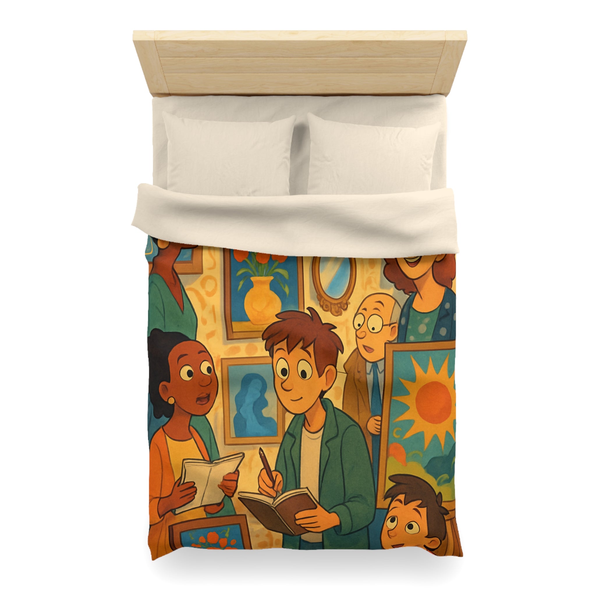 Housse de Couette Microfibre Design Artistique Moderne Décoration Chambre Confort Premium