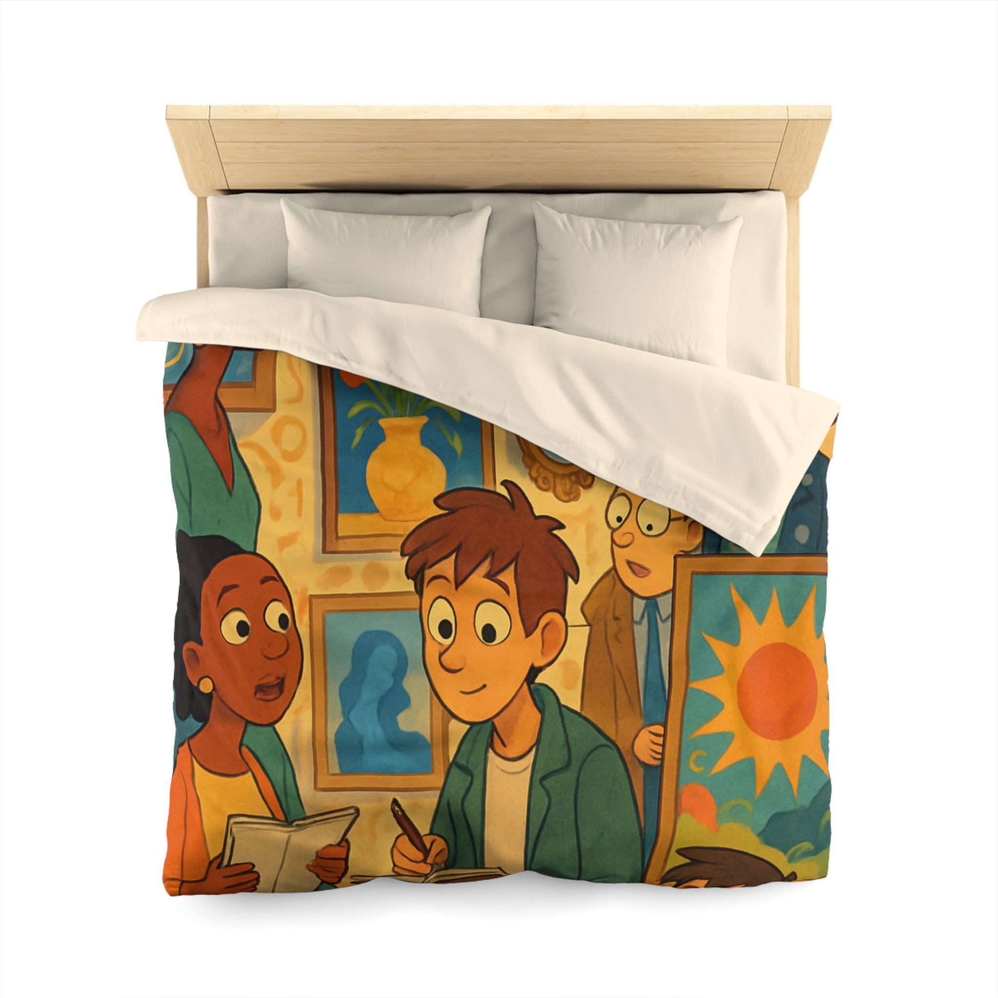 Housse de Couette Microfibre Design Artistique Moderne Décoration Chambre Confort Premium