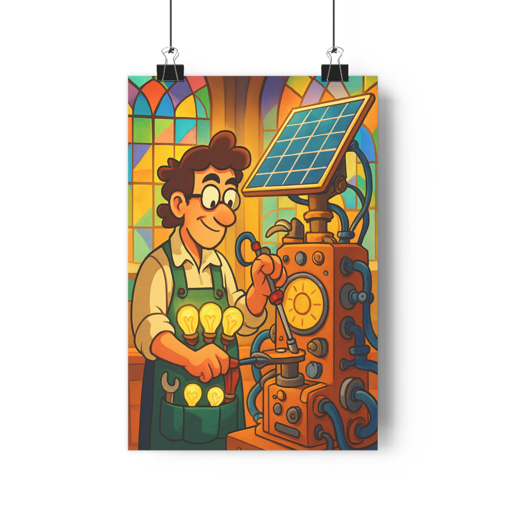 Poster décoratif cartoon lumineux vert jaune joyeux bureau enfant créatif inspiration art format 30x46