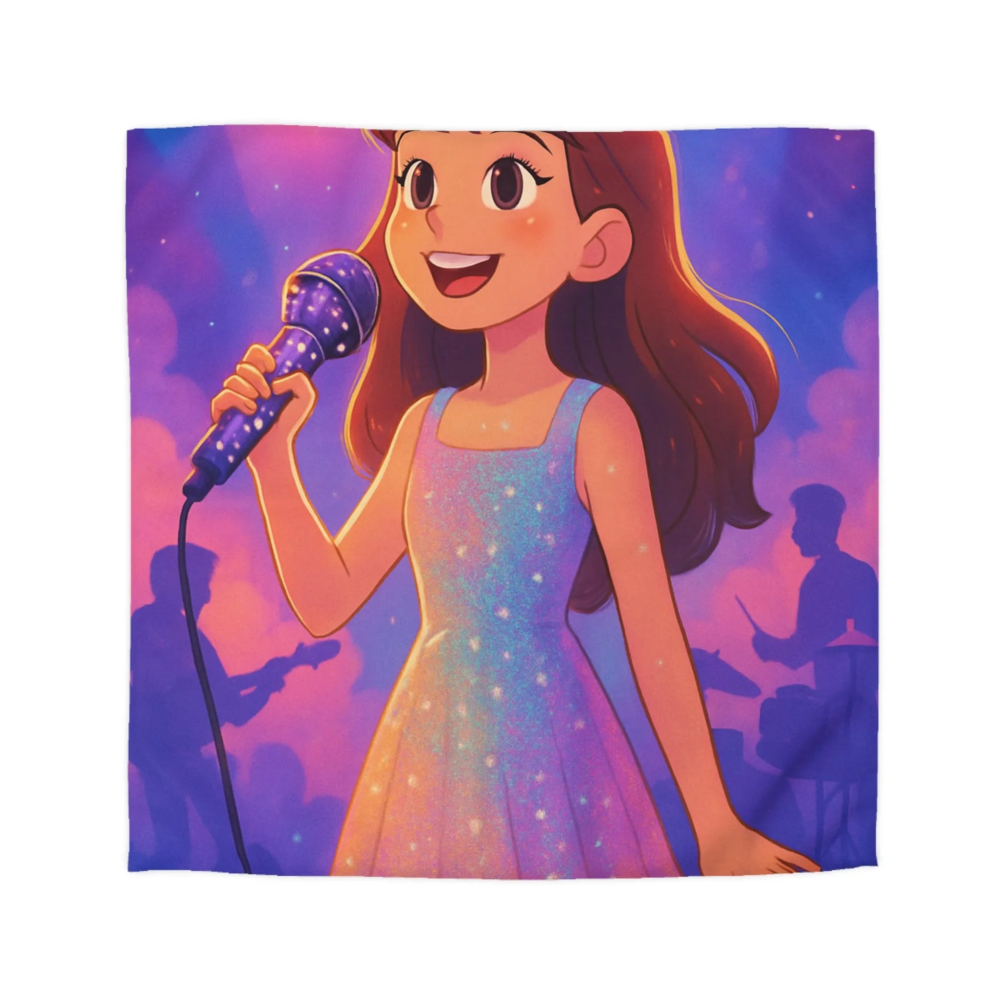 Housse de couette colorée pour chambre d’enfant, ambiance concert amusant et joyeux