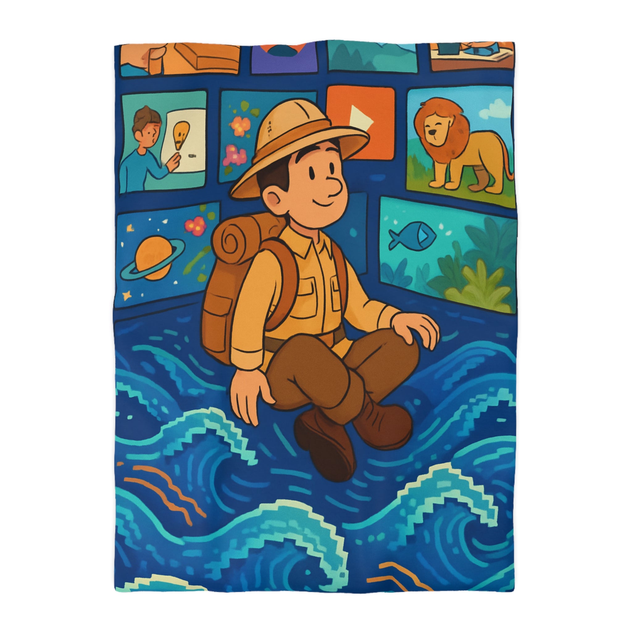 Housse de Couette Microfibre Illustration Unique Design Moderne Décoration Intérieure Raffinée