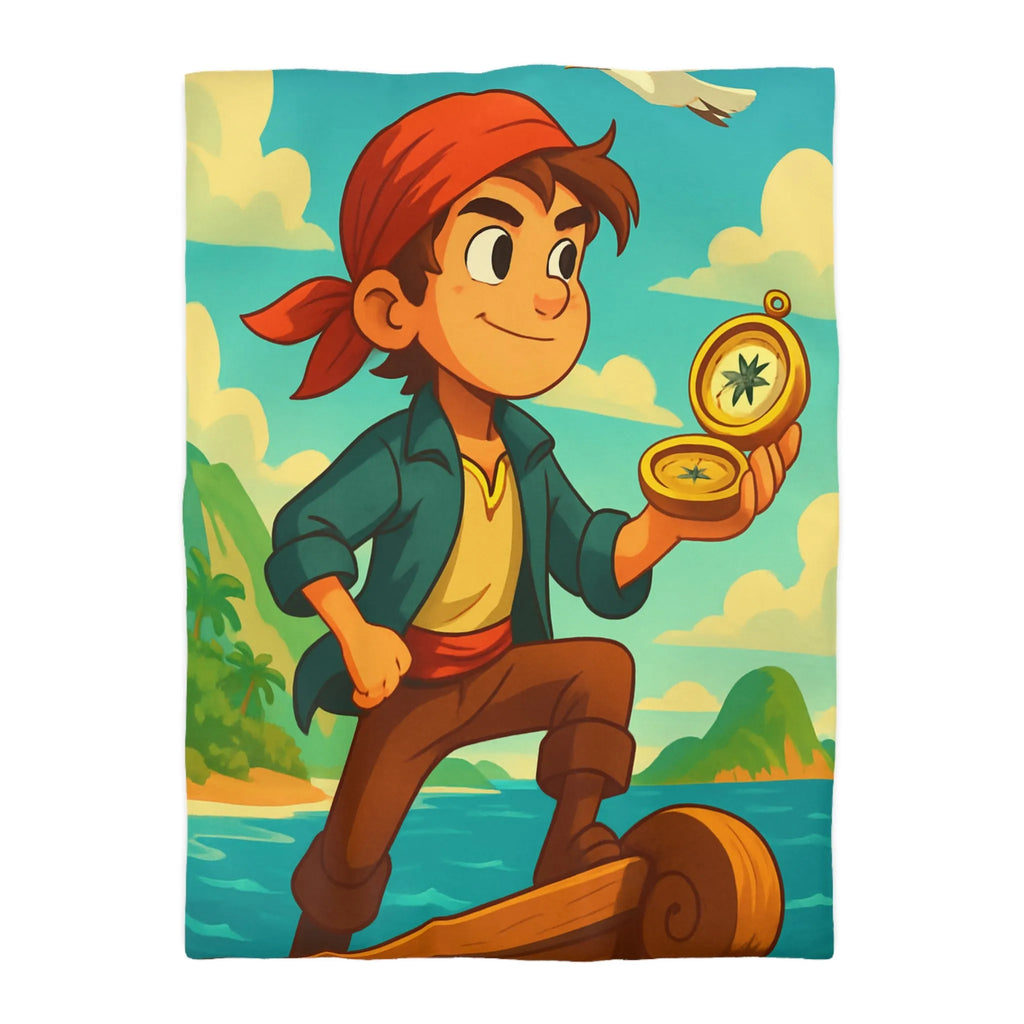 Aventurier intrépide sur un bateau avec une boussole en quête de trésors maritimes