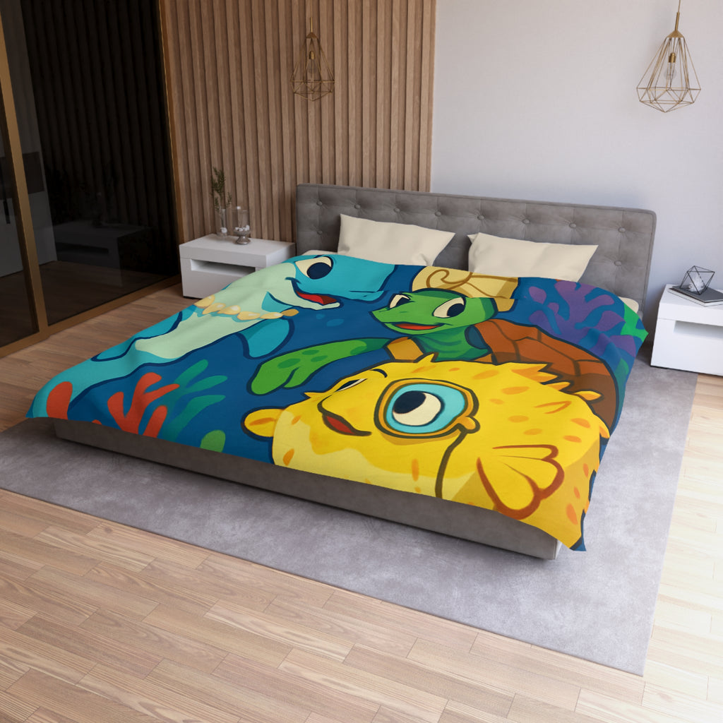 Housse de Couette Microfibre Design Artistique Moderne Décoration Chambre Confort Premium