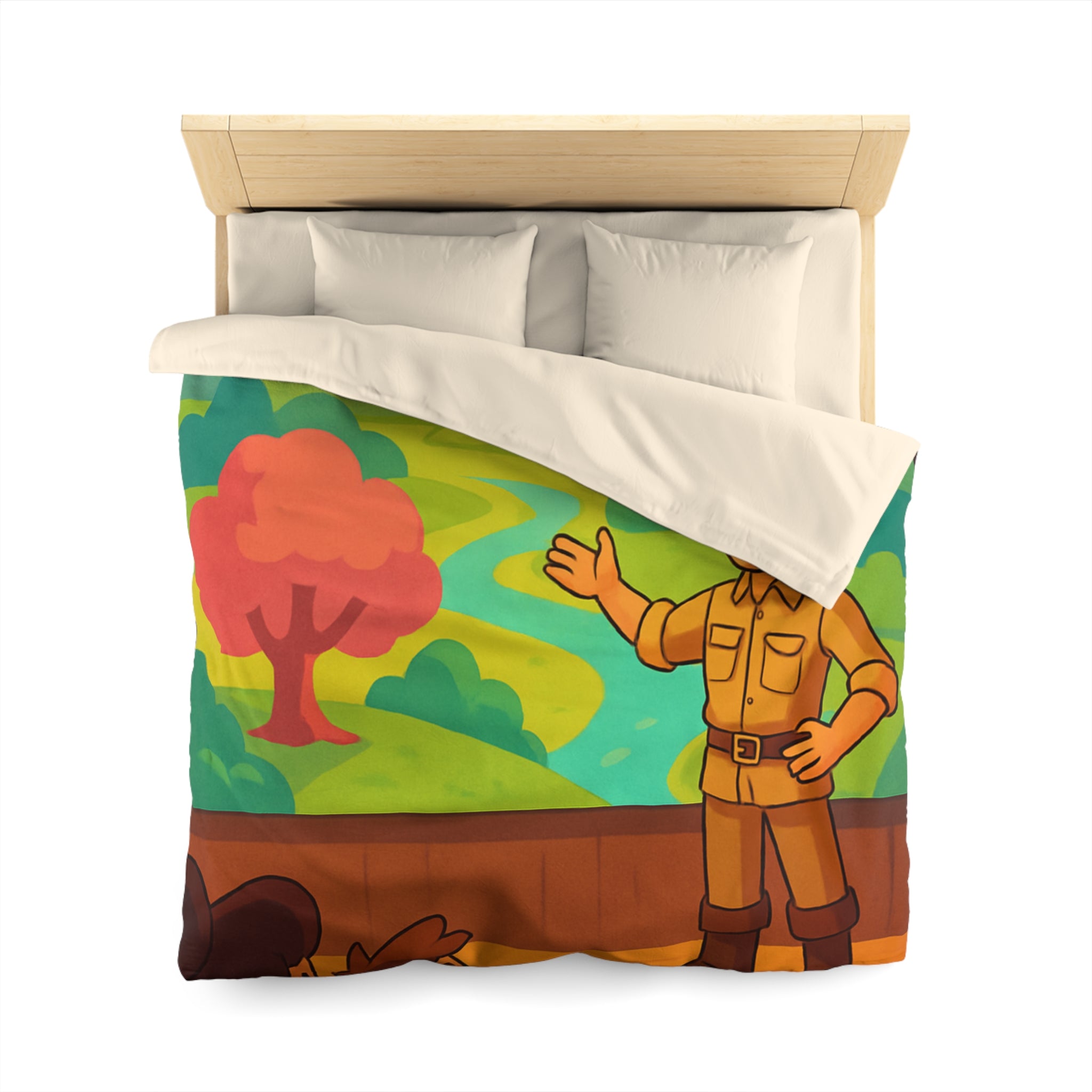 Housse de Couette Microfibre Illustration Unique Design Moderne Décoration Intérieure Raffinée