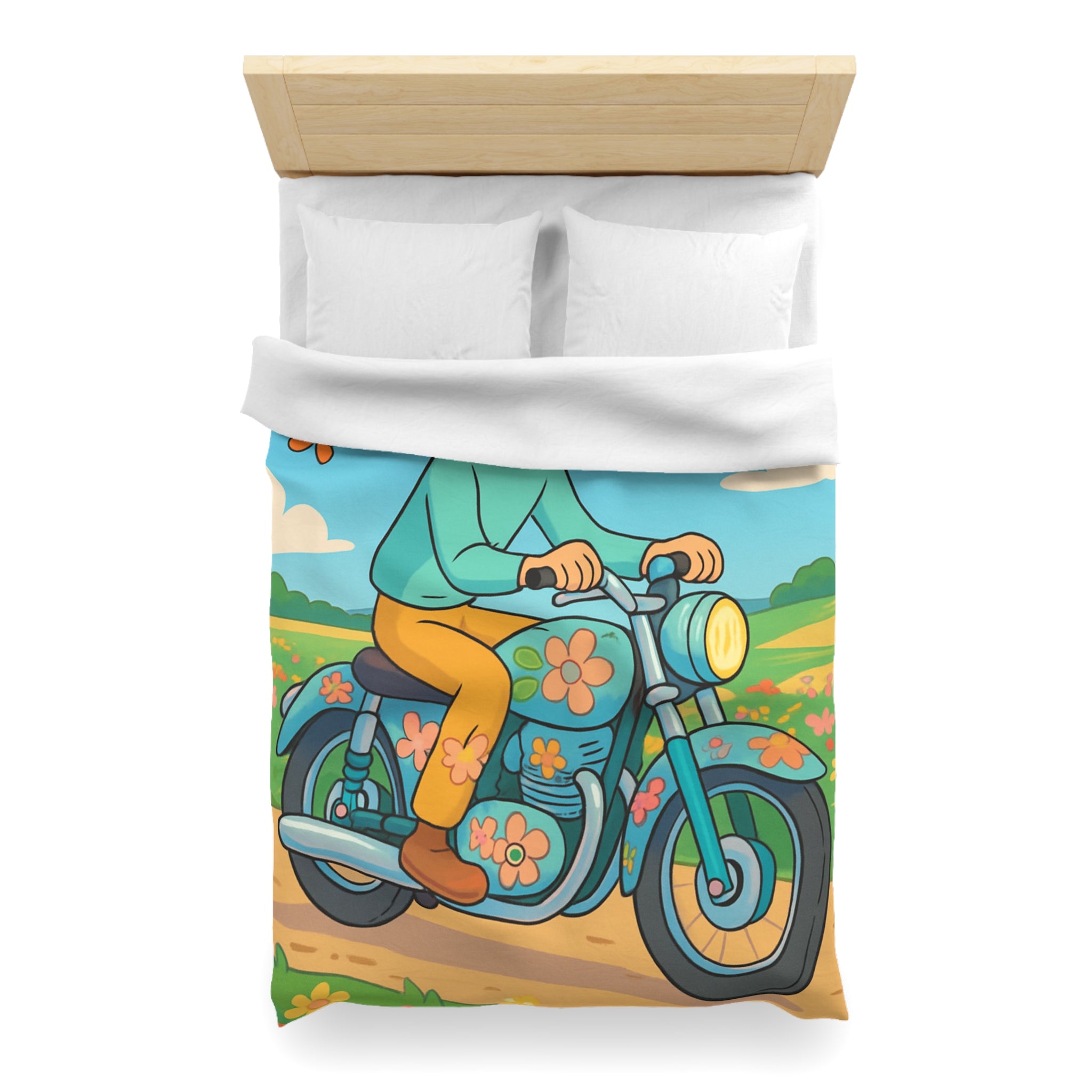 Housse de Couette Microfibre Design Artistique Moderne Décoration Chambre Confort Premium