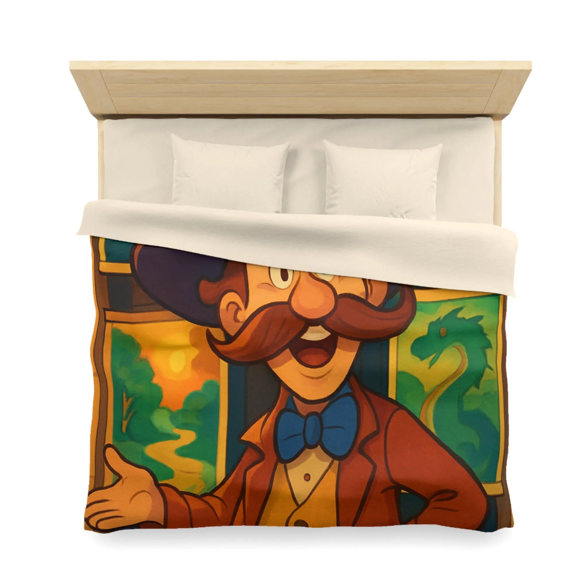 Housse de couette magique avec illustrations enchantées de créatures fantaisistes et personnages mystiques