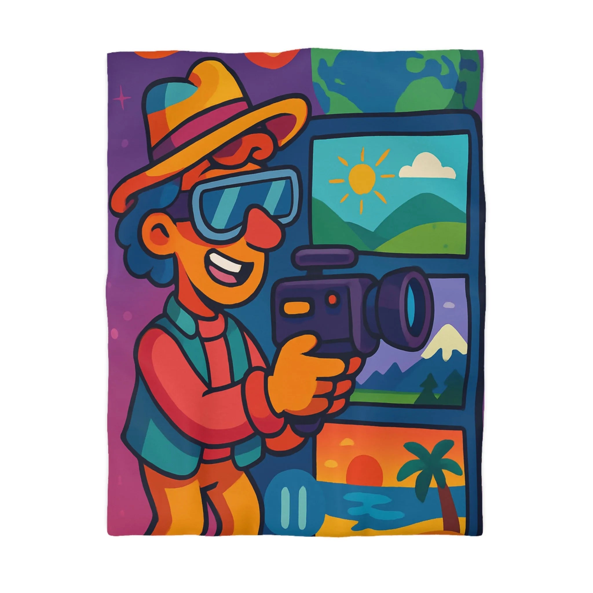 Housse de Couette Microfibre Art Graphique Contemporain Style Décoratif Chambre Tendance