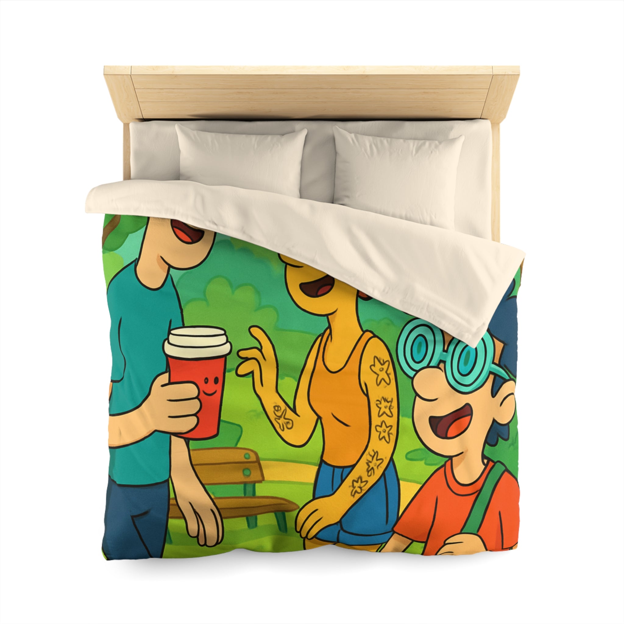 Housse de Couette Microfibre Illustration Unique Design Moderne Décoration Intérieure Raffinée