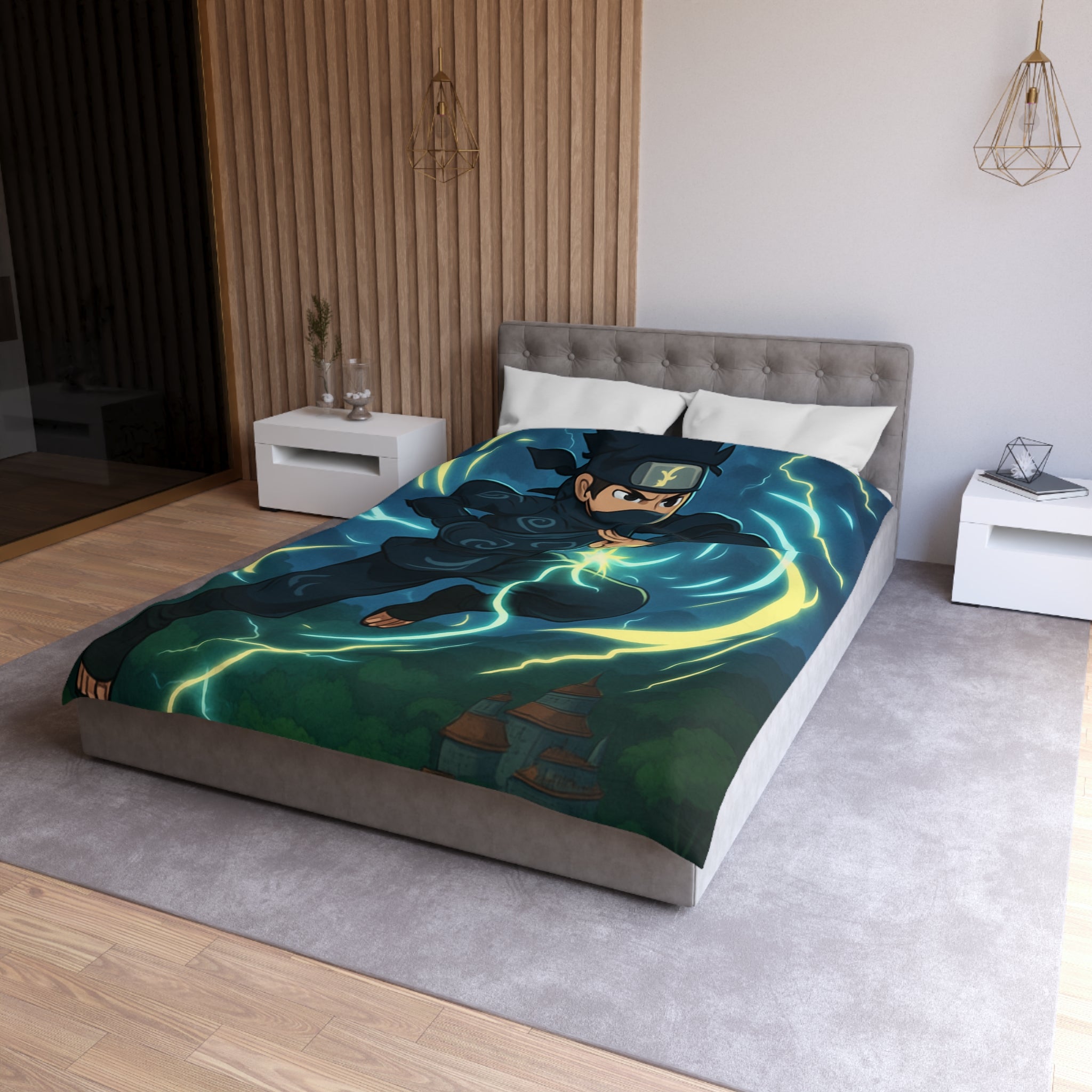 Housse de Couette Microfibre Motif Créatif Original Style Contemporain Chambre Élégante