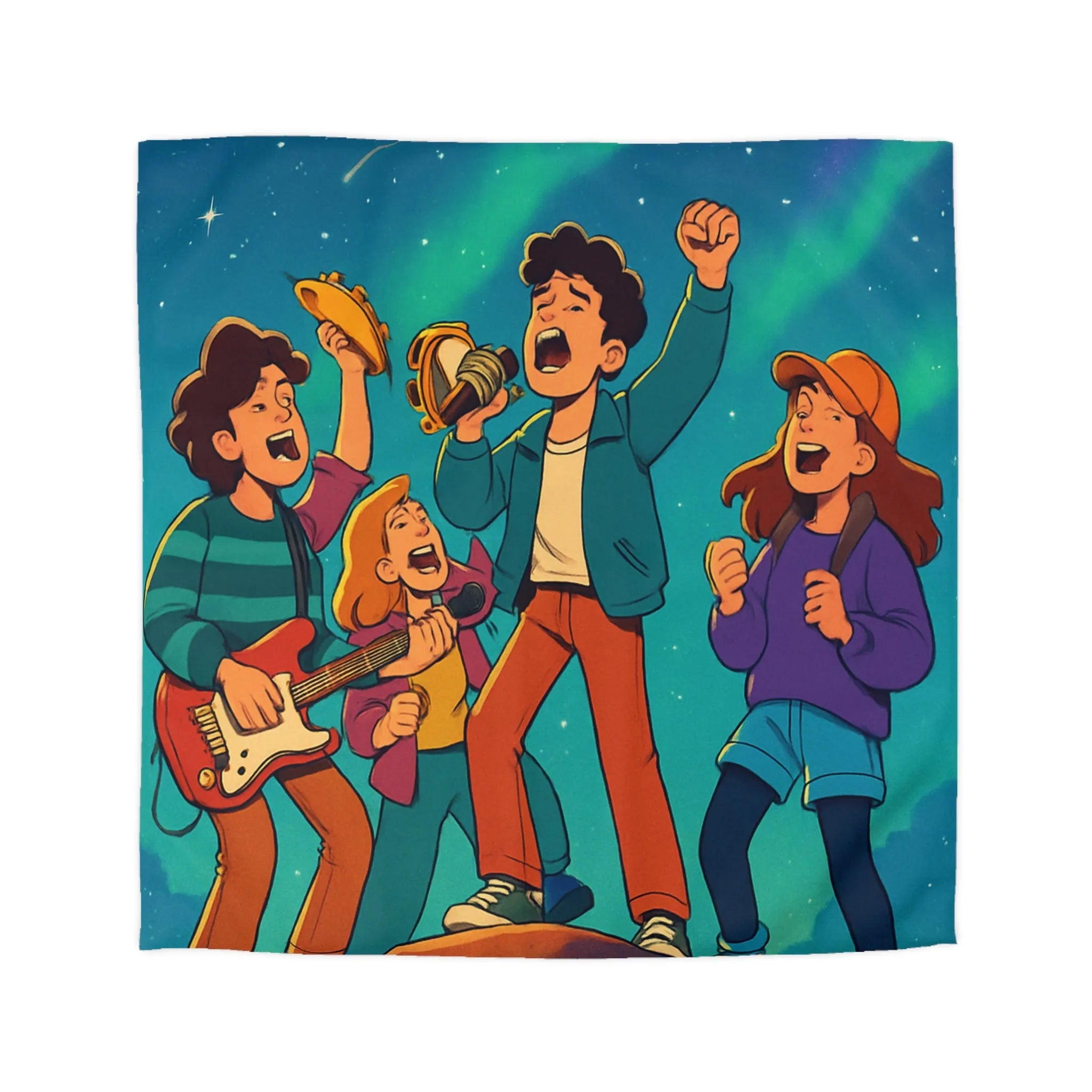 Housse de Couette Microfibre Art Graphique Contemporain Style Décoratif Chambre Tendance