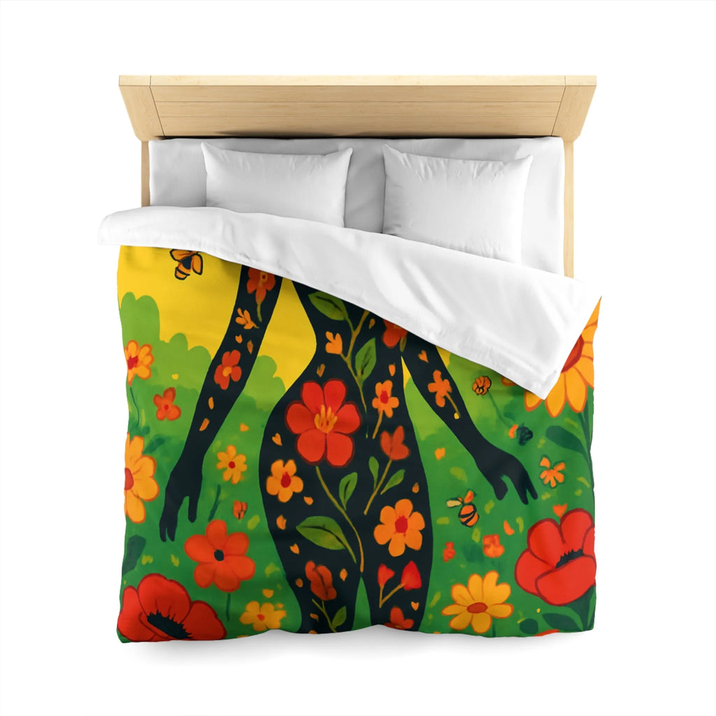 Housse de Couette Microfibre Art Graphique Contemporain Style Décoratif Chambre Tendance