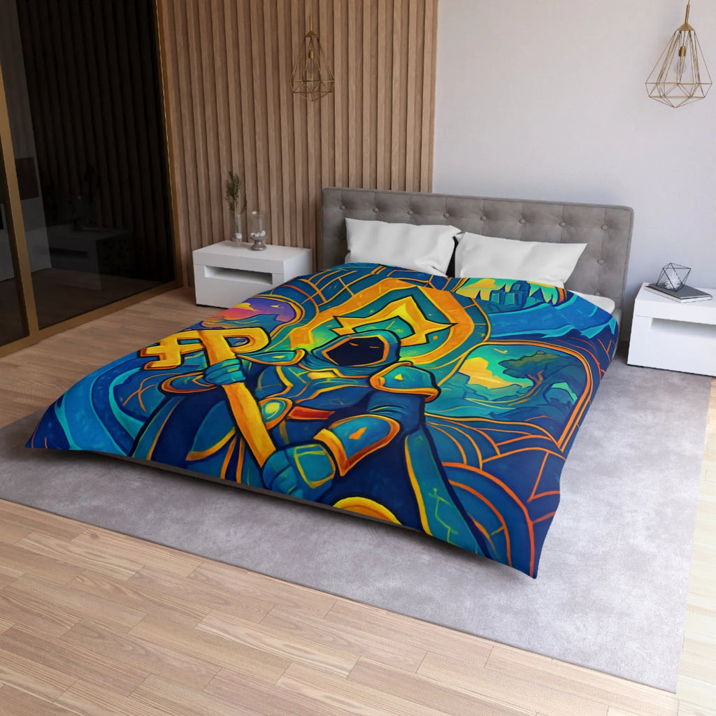 Housse de Couette Magicien Mystique avec Clef et Dragon pour Ambiance Enchantée