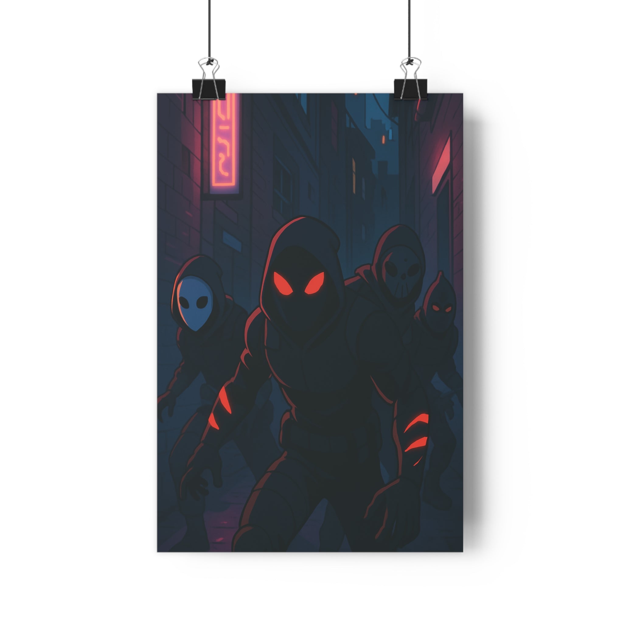 Poster décoratif anime rouge noir ambiance mystérieuse salon chambre captivant intense moderne vibrant artistique