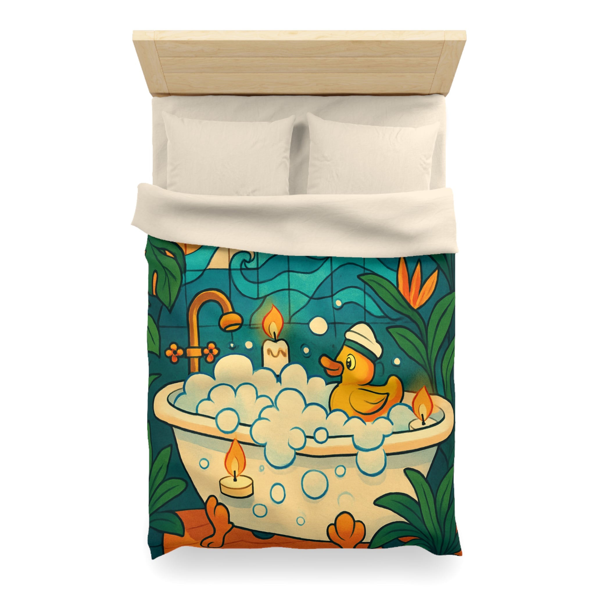 Housse de Couette Microfibre Design Artistique Moderne Décoration Chambre Confort Premium