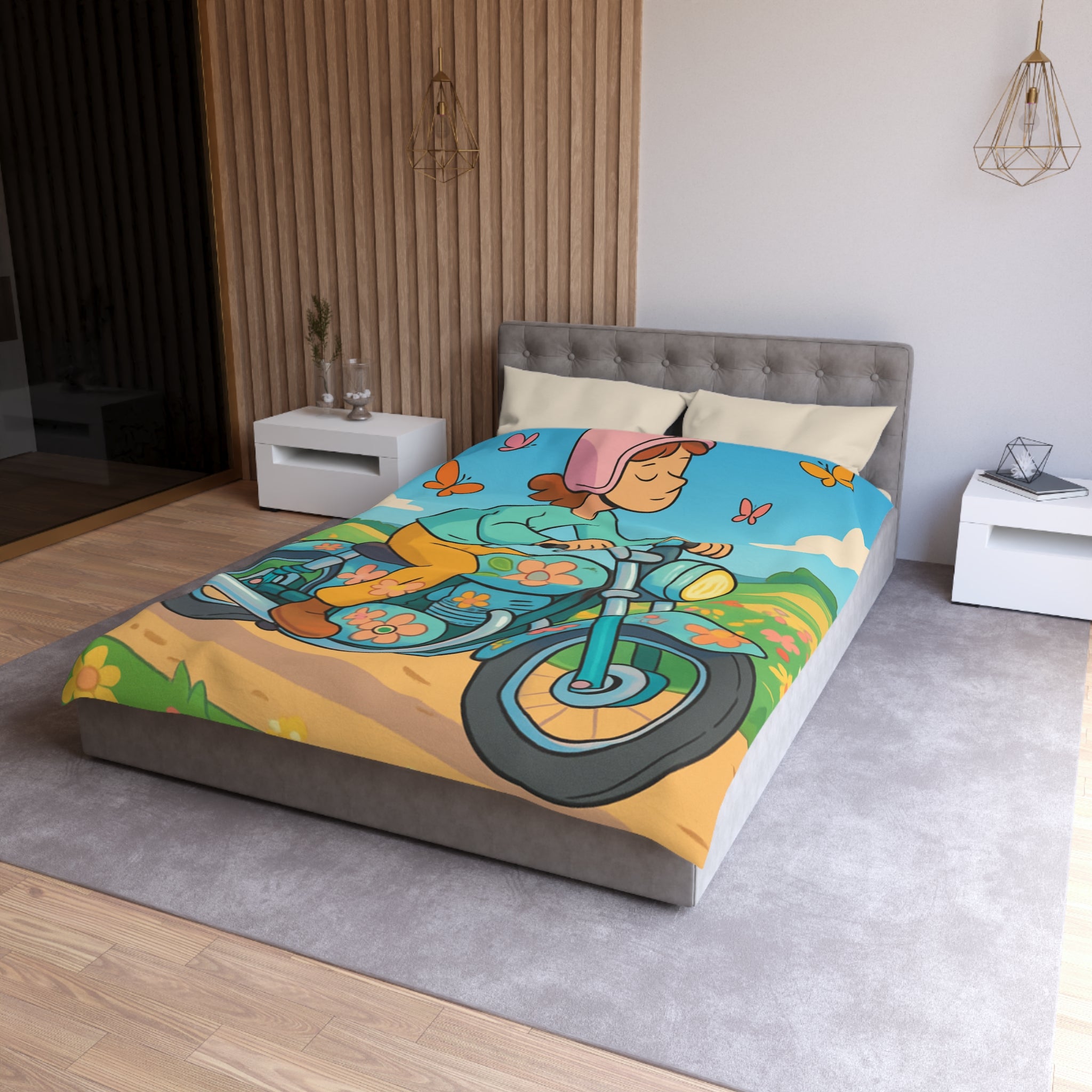 Housse de Couette Microfibre Design Artistique Moderne Décoration Chambre Confort Premium